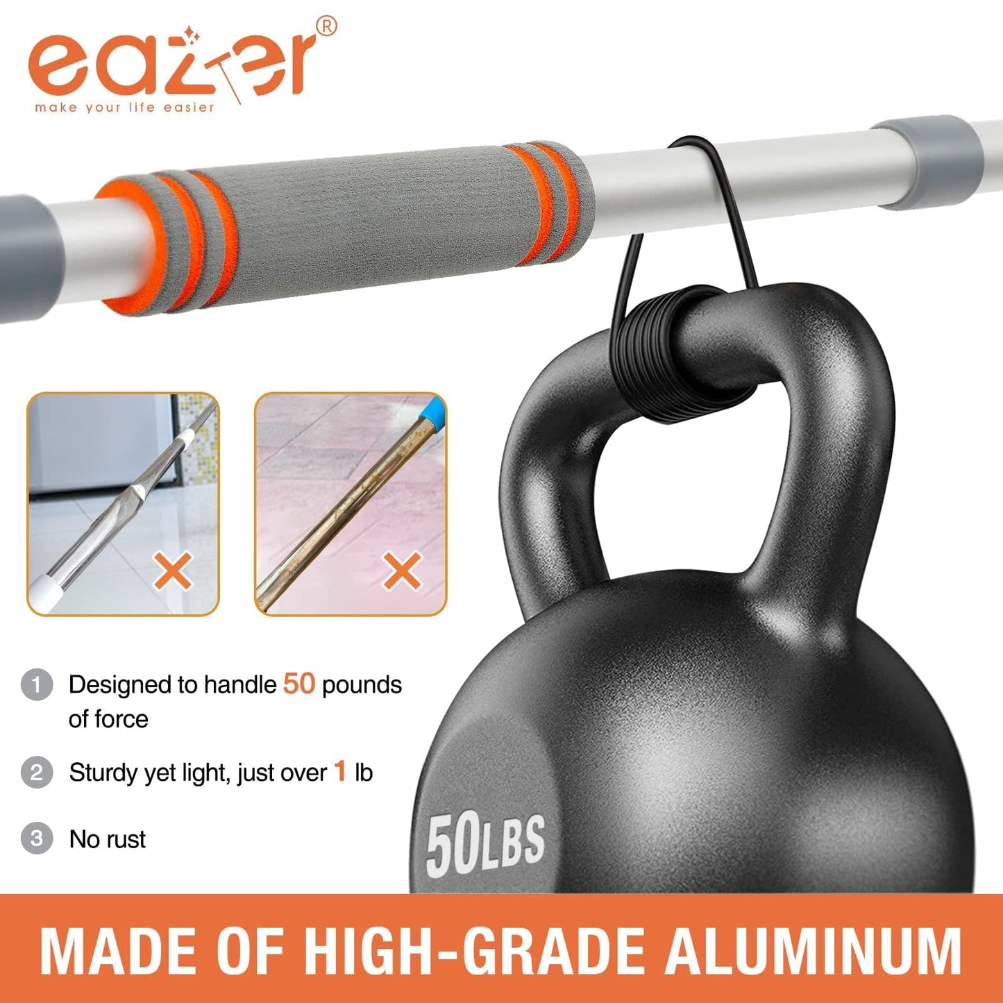 Eazer 89'' Squeegee Window Cleaner 2 in 1 Rotatable Window Cleaning Tool Kit with Extension Pole, Window Washing Equipment with Bendable Head for Indoor/Outdoor Window and Car Glass
