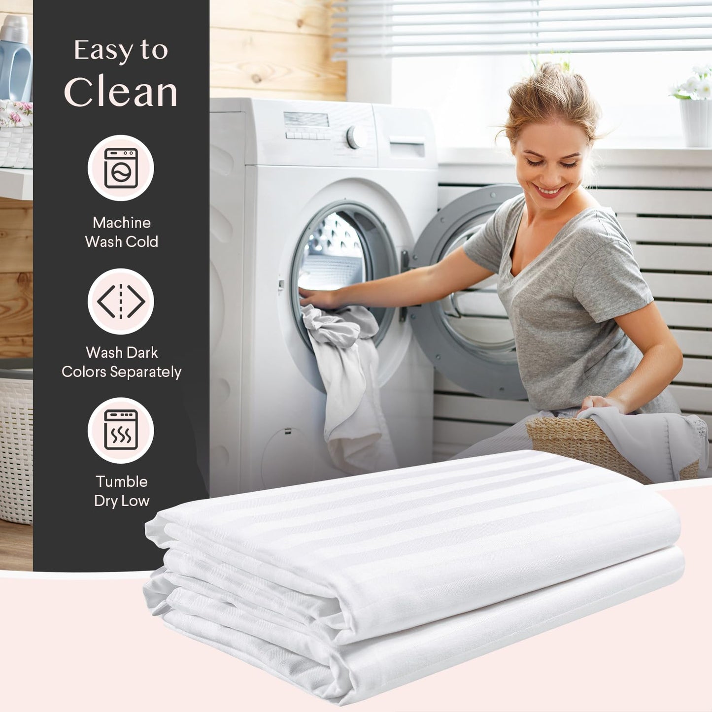 FAUNNA 600TC 100% Cotton Pillow Protectors, Standard Size (20x26), 6 Pack, Oeko-TEX Certified, Hotel Grade Pillow Cover with Silent Zipper, Zip Up Pillow Cases, White
