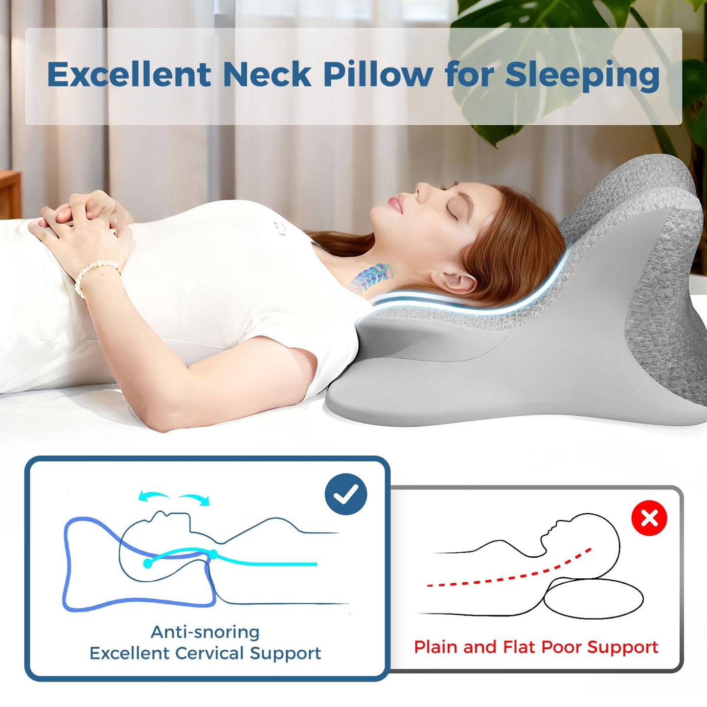 YRuiSofut Reading Pillow for Bed, Leaning, Lying and Prone, Ergonomic Memory Foam Bed Wedge Pillow for Headboard, Floor Cushions, Chin & Back Support Pillows on Bedrest Couch Floor- Grey