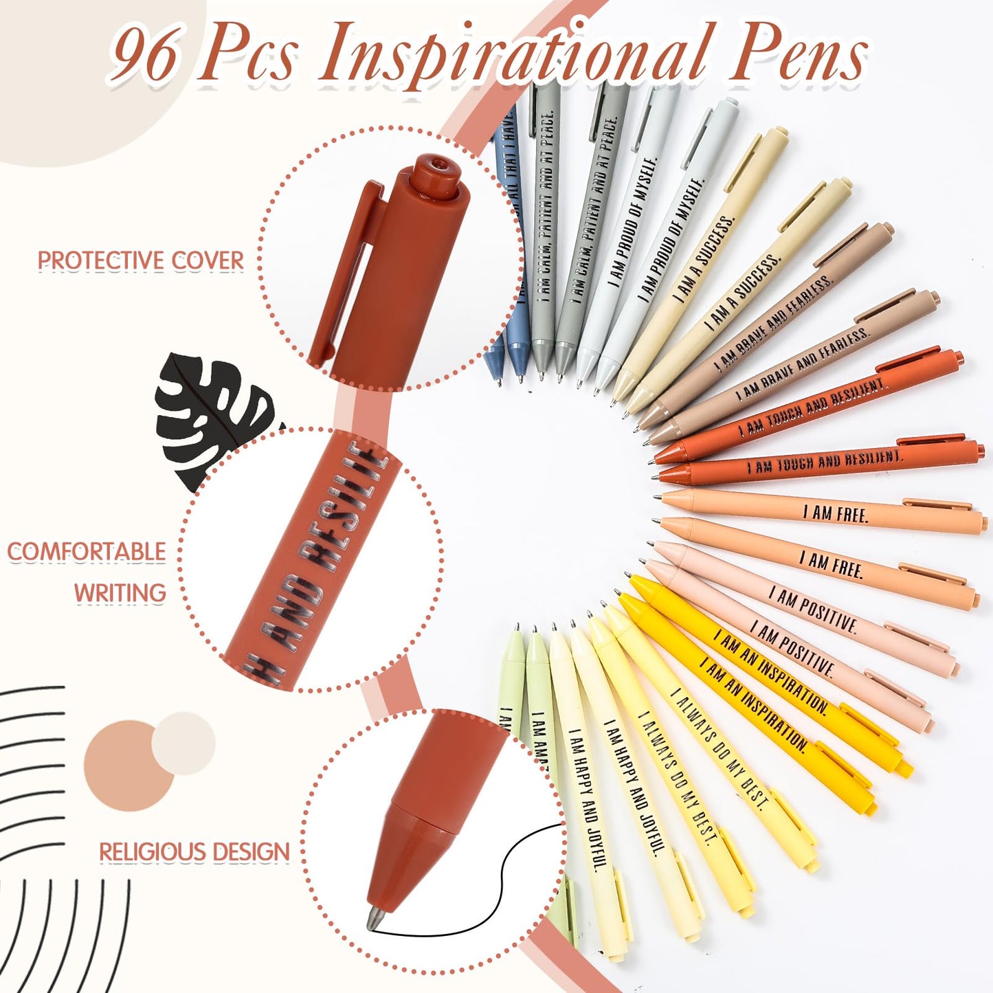 Mooliwe 192 Pcs Positive Affirmation Gift Set Gratitude Notebooks with Pens Small Bags Motivational Encouragement Notepads Daily Affirmations Journal for Women Stress Relief Self Care (Rainbow)