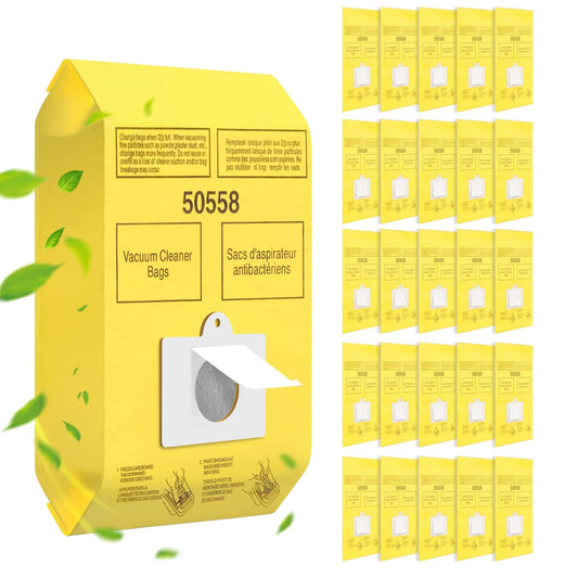 50 Pack 50558 Canister Vacuum Bags for Kenmore Canister Type C/Q 5055 50555 50557 50558, Replacement Vacuum Cleaner Bags for Panasonic Type C-5 C-18, Large Capacity, HEPA Filtration