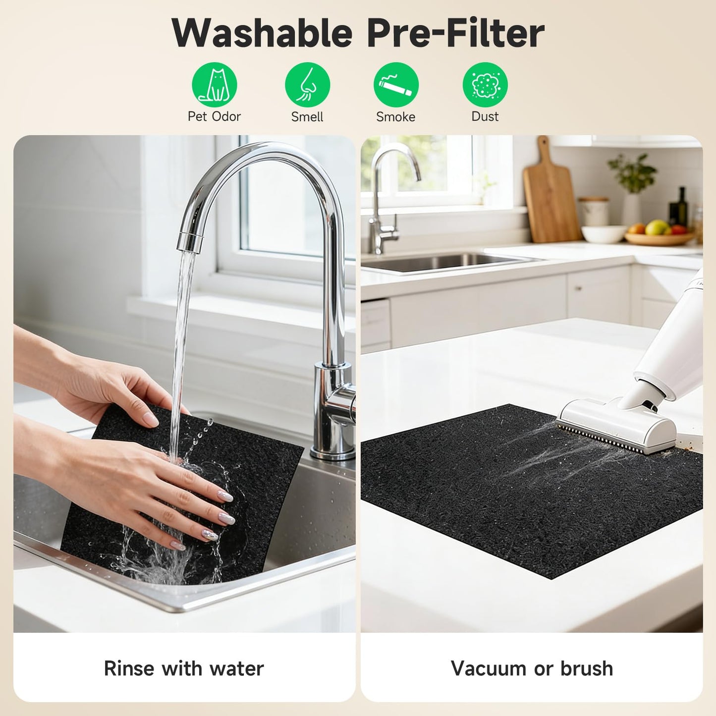 2 Pack A-2 Replacement Filter Compatible with AMEIFU A-2 Air Purifiers, Double-Sided HEPA Filter for Home Large Room Up to 3500 Sq Ft with Washable Filters