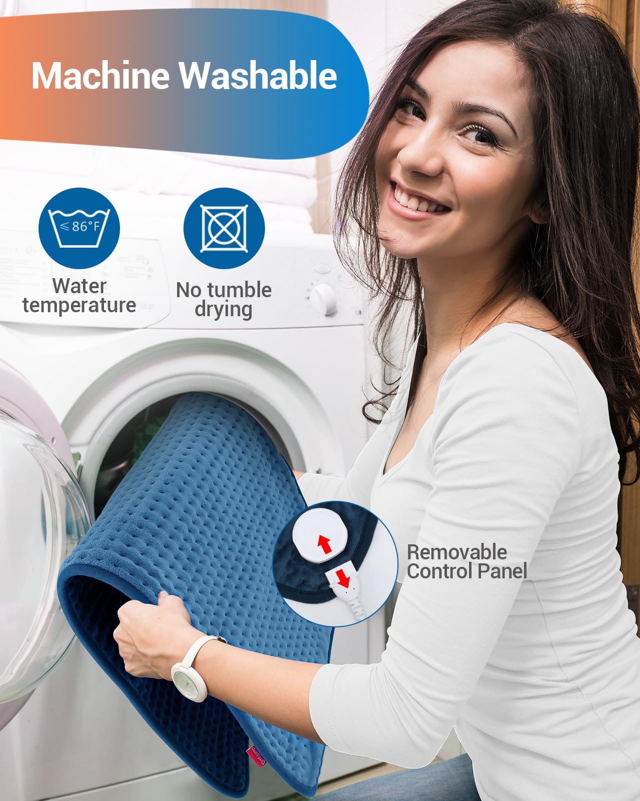 Comfytemp Extra Large Heating Pad for Back & Period, 33''x 17'' Electric Heating Pads for Neck/Shoulder, FSA Eligible Electric Throw, Mothers Day Gifts for Mom Women, Machine Washable, Auto Shut Off