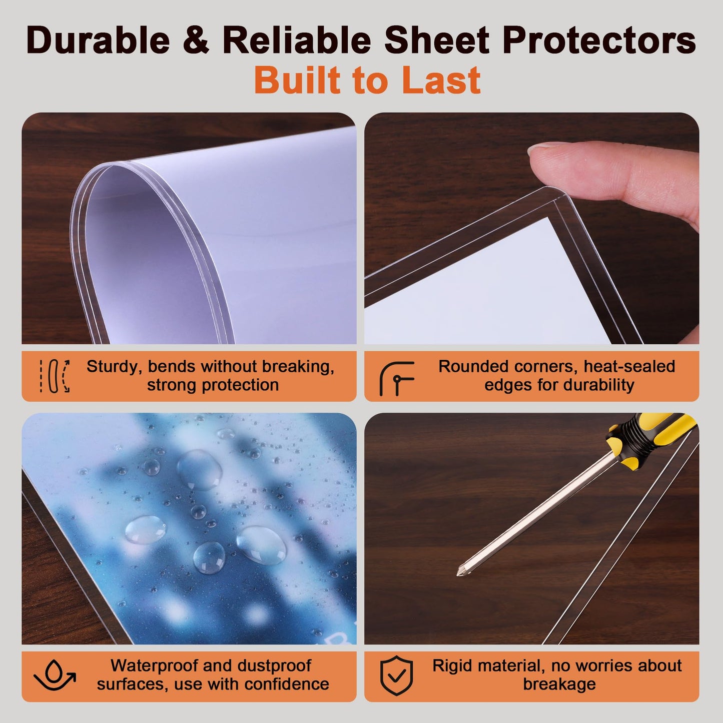 Ndsox 5 Pack 18" x 24" Rigid Print Protectors Clear Hard Plastic Sheet Protectors Poster Sleeves Top-Loading Rigid Newspaper Magazine Page Holders for Photos, Presentations, Art Painting, Sheet Music