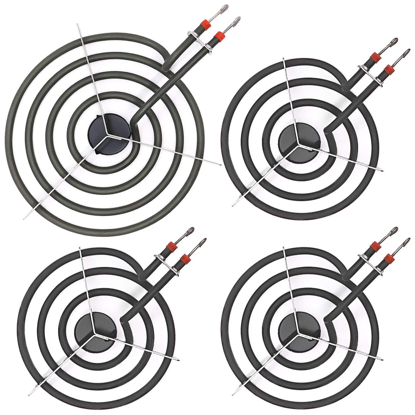 AMI PARTS SP22YA Electric Range Burner Element Unit Set Replacement Fit for G-E Hot-point Ro-per Ken-more Range Stoves (1 x WB30X253 8" & 3 x WB30X254 6")