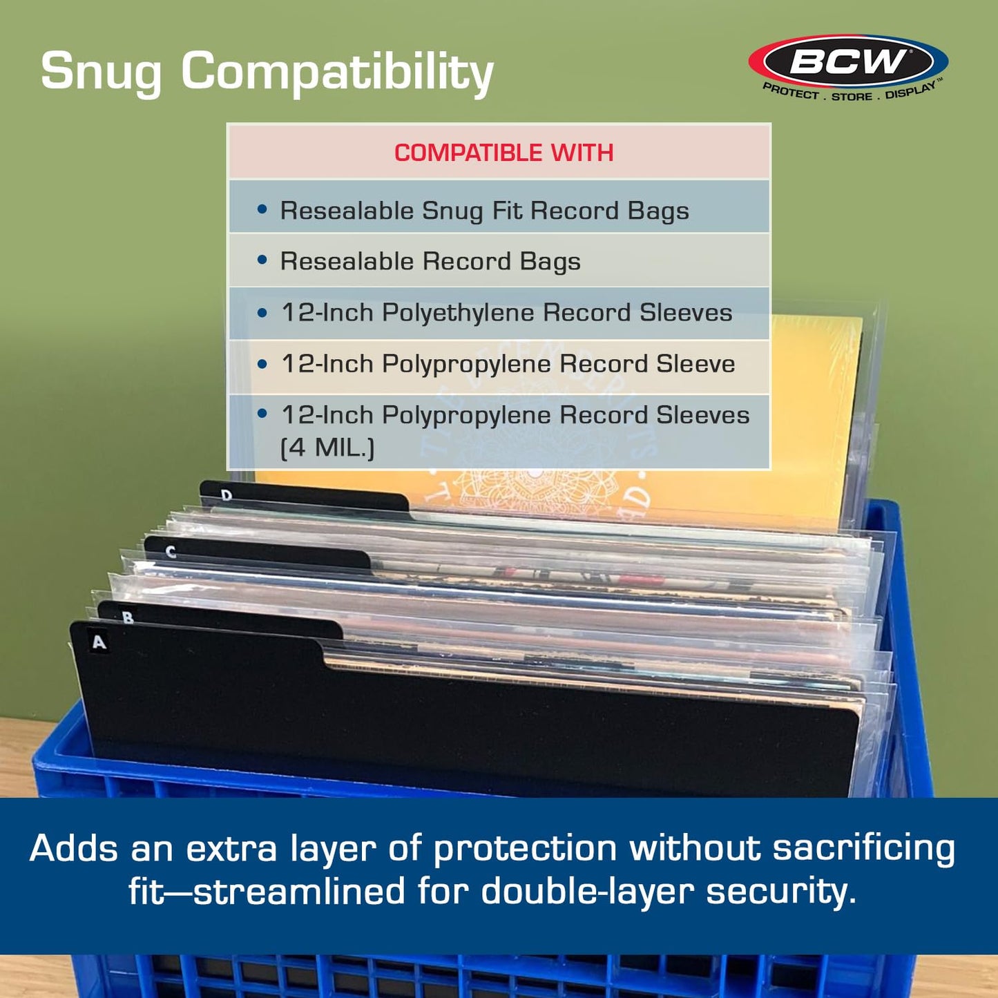 BCW 12-Inch Vinyl Record Topload Holder - 5 Pack | 11MM Thick | Rigid PVC Double LP Album Protector | Compatible with Record Sleeves and Bags | Essential Vinyl Album Storage and Display Solution