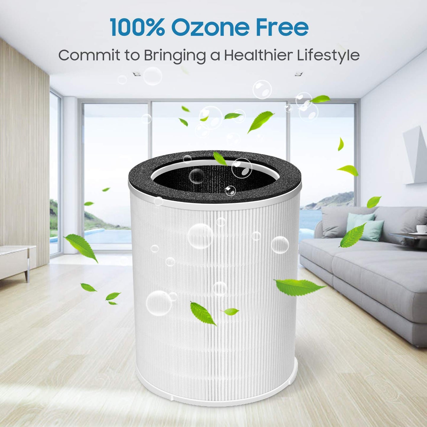 Letsport Air Purifier Replacement Filter, Fits Kokofit KJ510B Air Purifier, 3-in-1 Pre-Filter, H13 True HEPA Filter, Particle and Activated Carbon, White