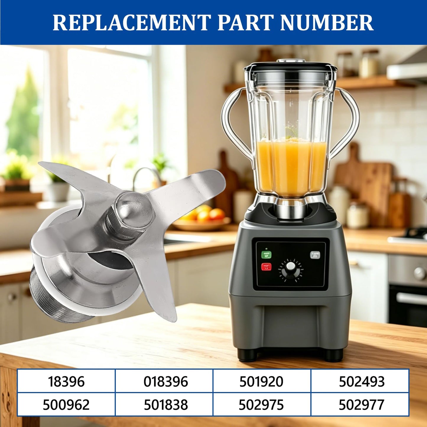 502977 Blending Assembly Blade Cutting Assembly Blender Part 502977 502975 18396 Compatible with Waring Cutting Blade Assembly Replacement CB6 CB10 CB15