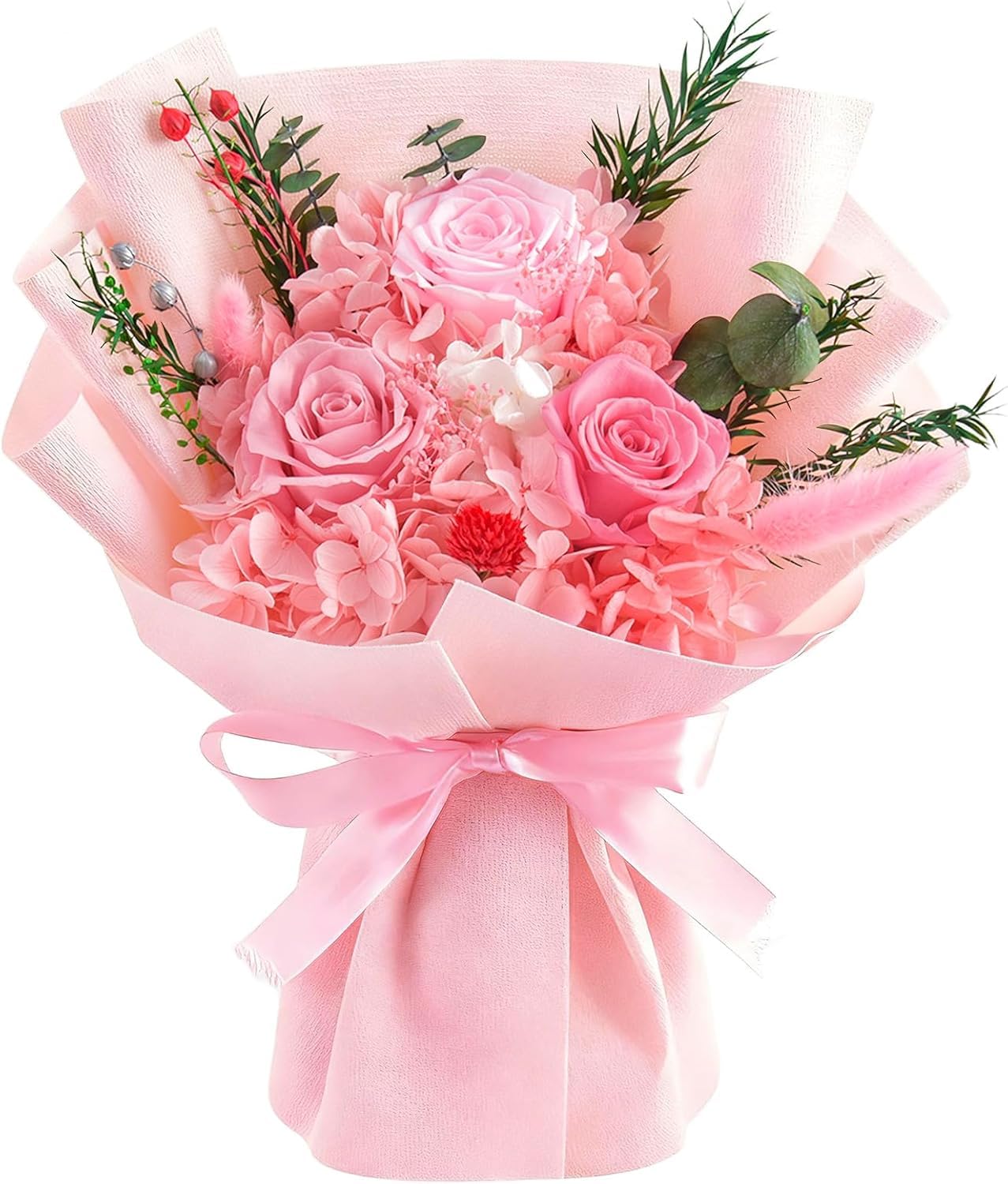 Gnifot Preserved Flowers Bouquet, Flowers for Delivery,Handmade Pink Rose Bouquets Lasting 3-5 Years, Luxury Gift Box,Birthday Flowers Gifts for Women Mom Grandma Wife Friends