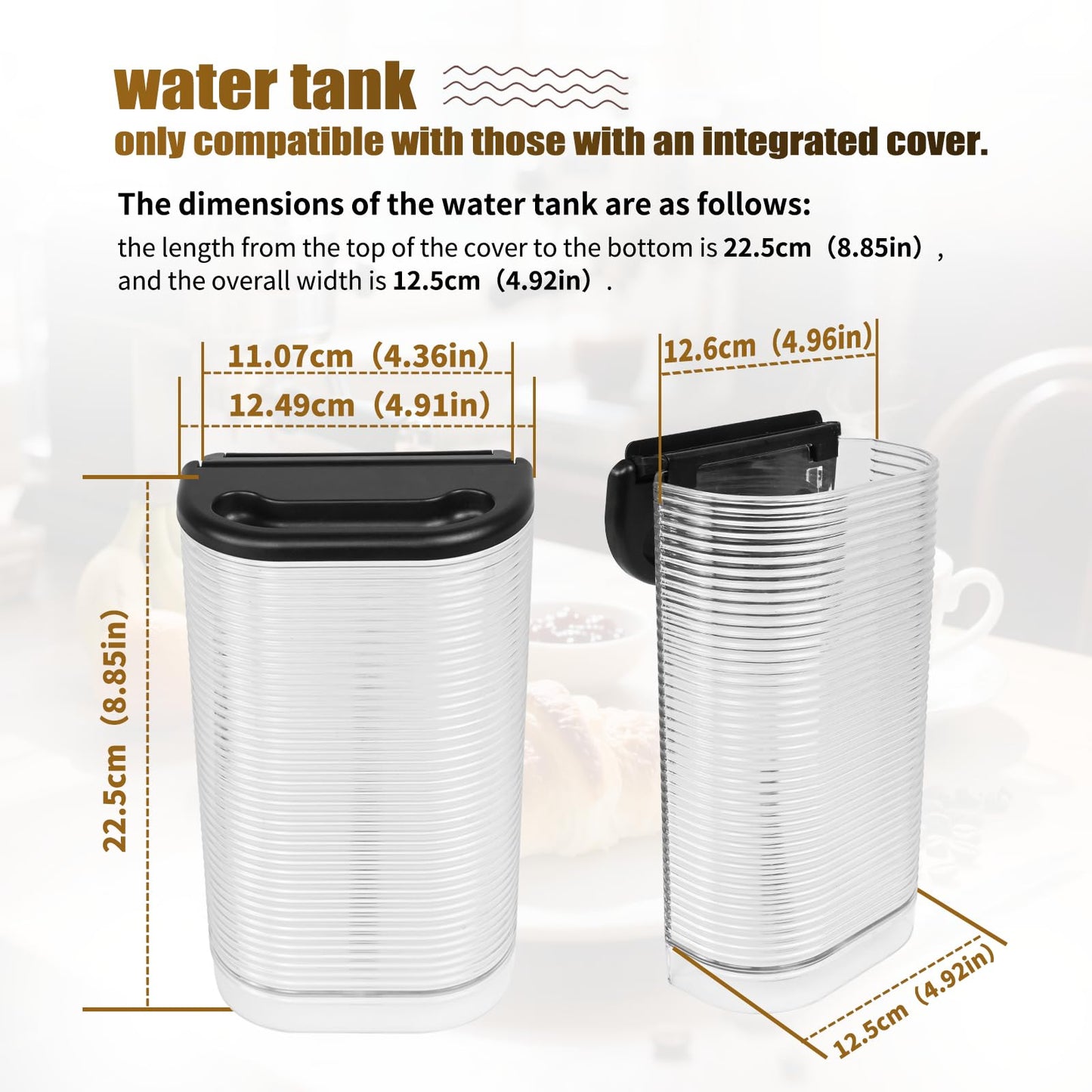 Water Reservoir MS-624441 Compatible With Nespresso Krups Vertuo Espresso Coffee Machine, 1.2L Water Tank Compatible with Nespresso breville Vertuo Café Maker,NOT Compatible with De'Longhi Machine