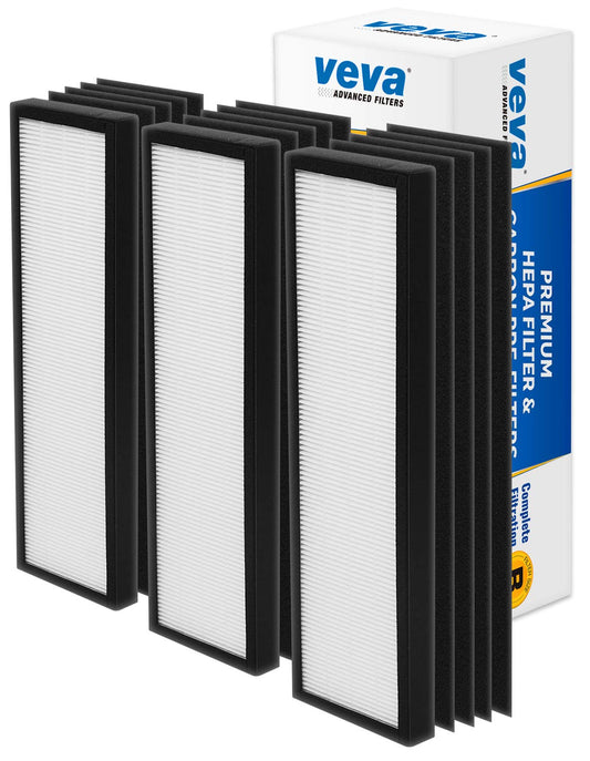 VEVA Filter B Replacement, Compatible with Germ Guardian Air Purifier Models AC4825, 4800, 4900, Premium 3 HEPA Filters including 12 Pack of Pre-Filters