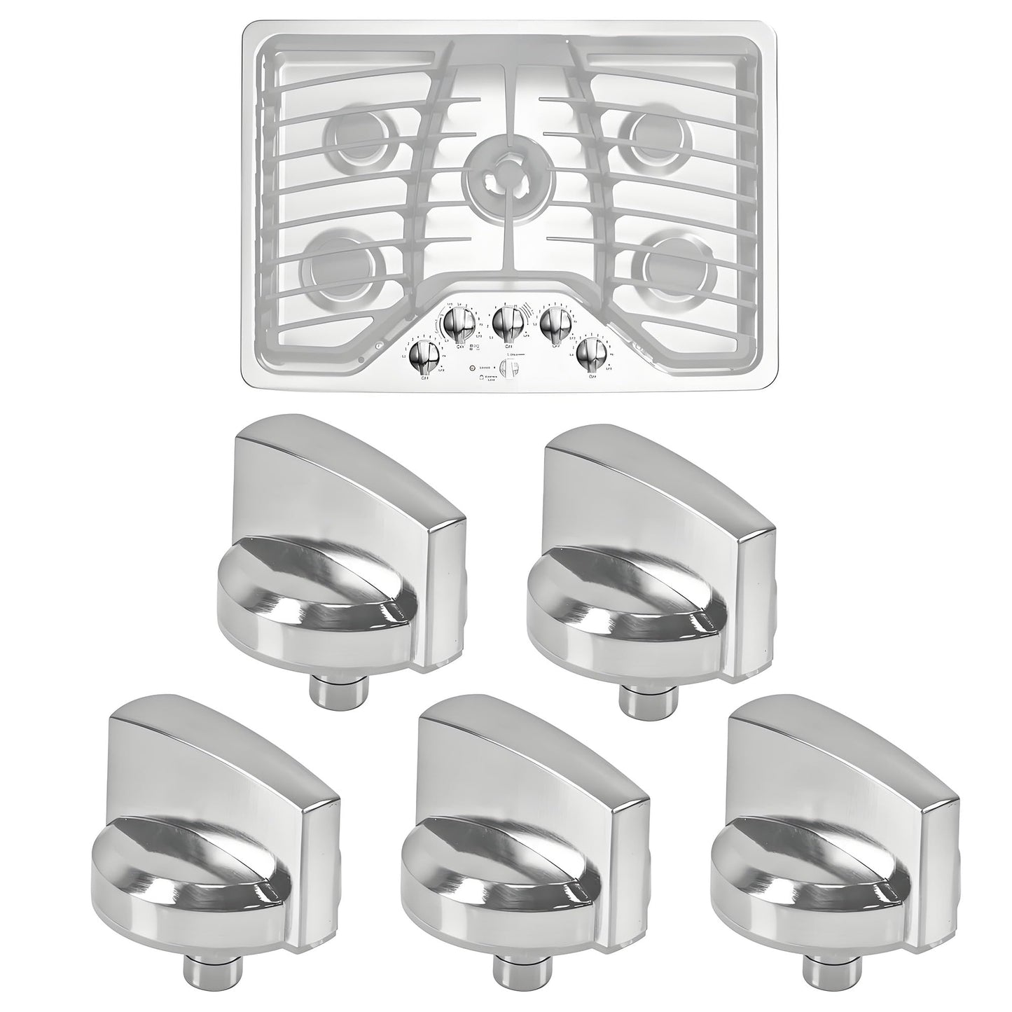 WB03X25796 Gas Cooktop Knob Fits for GE Stove Knobs, Fit Model PGP953SET1SS PGP986SET1SS PGP976SET2SS PGP959SET4SS - Replaces WB03T10326 AP5986232 PS11721433 4362262 Burner Range Knob - 5-Pack