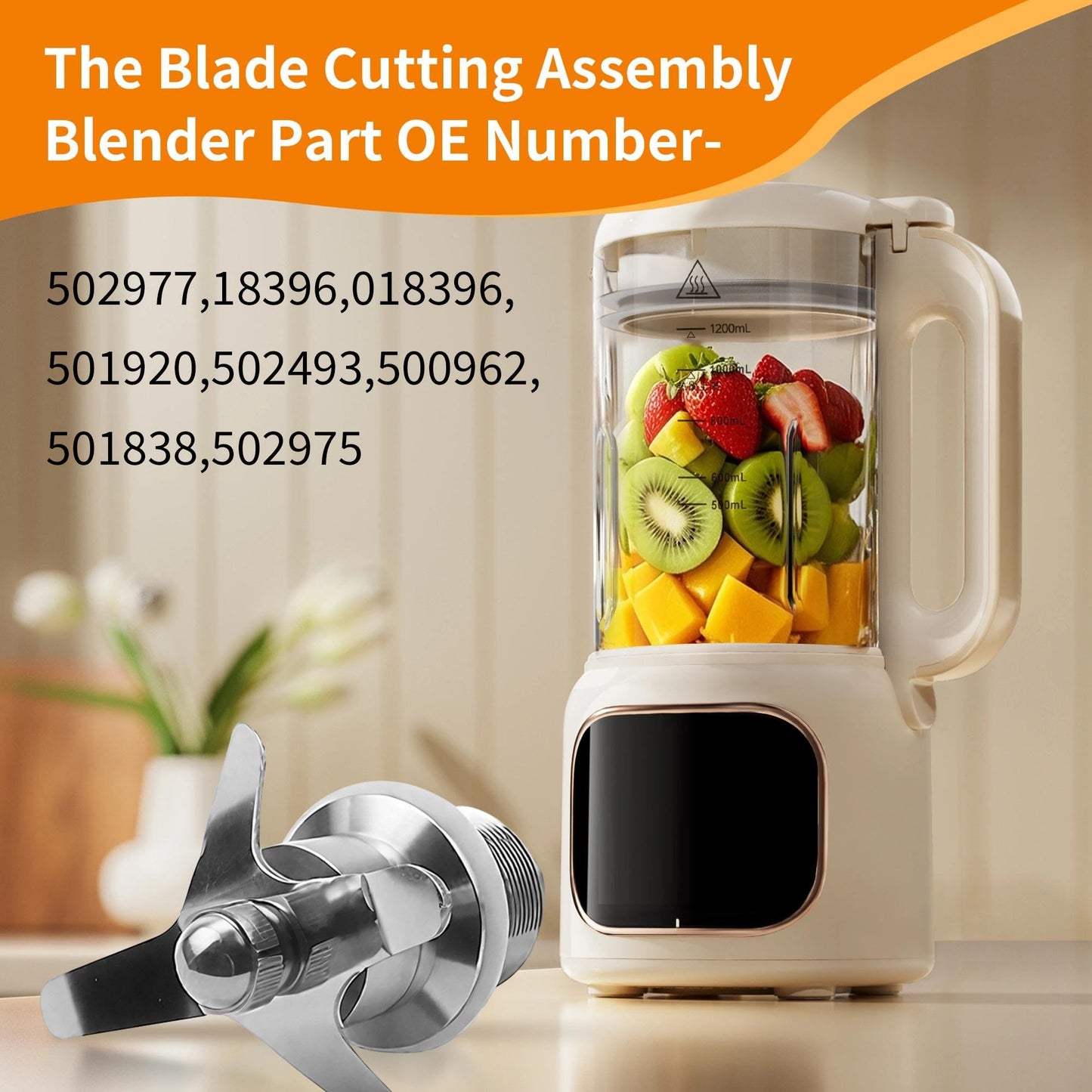 502977 Blender Blade Assembly Compatible with Waring CB6 CB10 CB15 Gallon Blenders, Replacement for 502975 18396 018396 501920 502493 500962 501838 | Stainless Steel Cutting Blade Assembly (1 Pack)