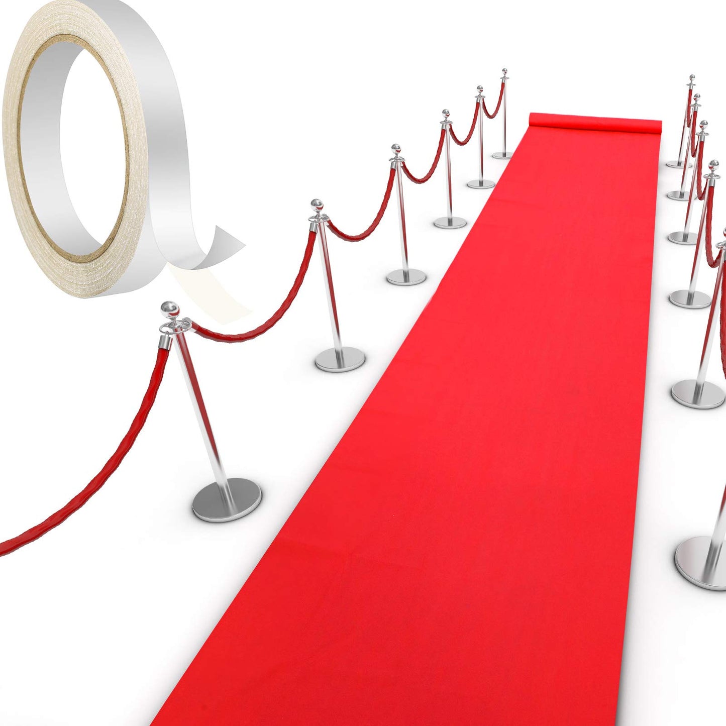Shappy Red Carpet Runner Rug for Party 55gsm Thickness with 1 Piece Carpet Tape for Wedding Christmas Xmas Christmas Outdoor Accessories, Wedding Party Hallway Rug(2.6 x 30 Feet)