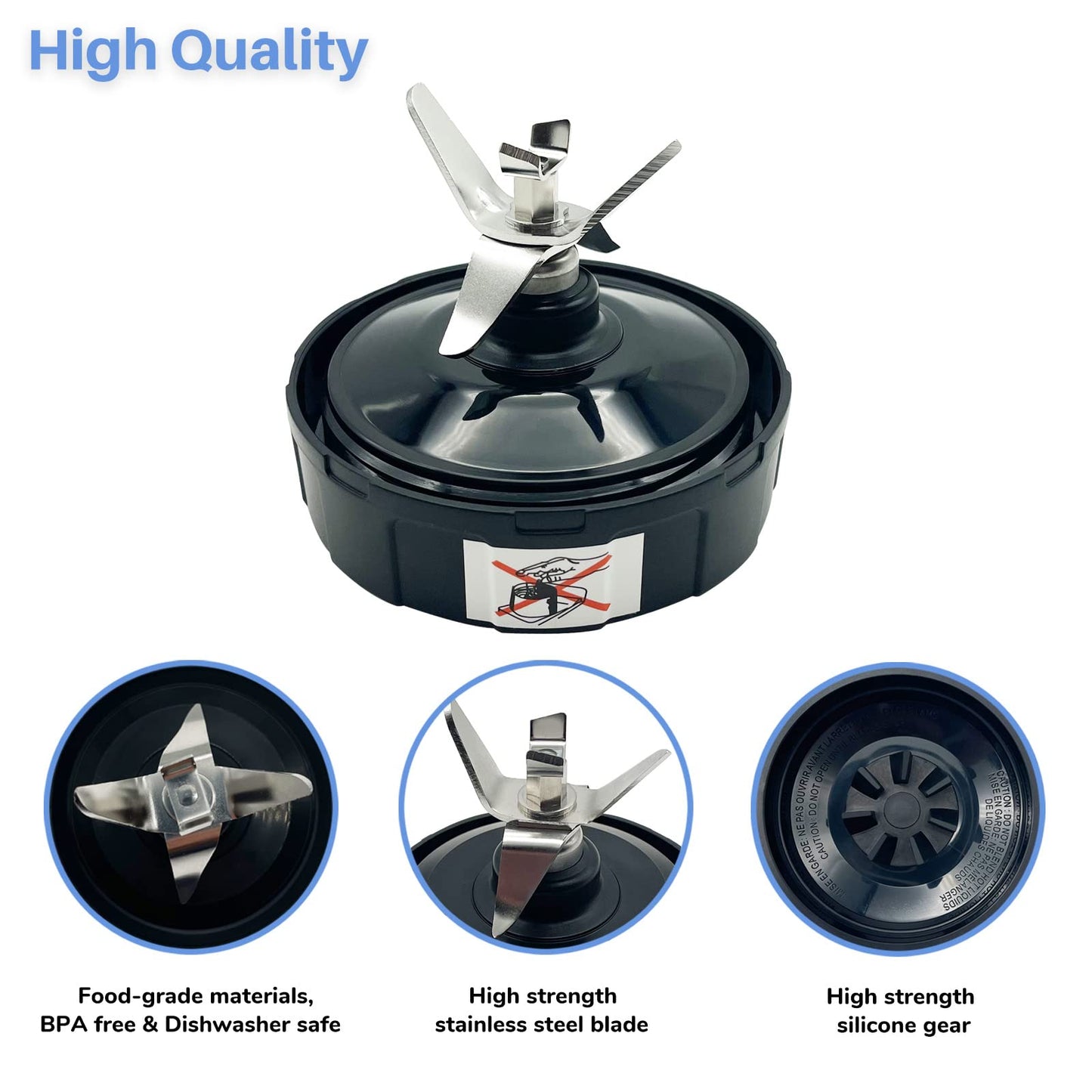 Blender 24 oz Cups with Lids & 7 Fins Extractor Blade Replacement Parts Compatible with Nutri Ninja Auto iQ AMZ493BRN BL450-30 BL456-30 BL480-30 BL480D BL482-30 BL494 BL642 BL682 BN401 BN801 CT682SP