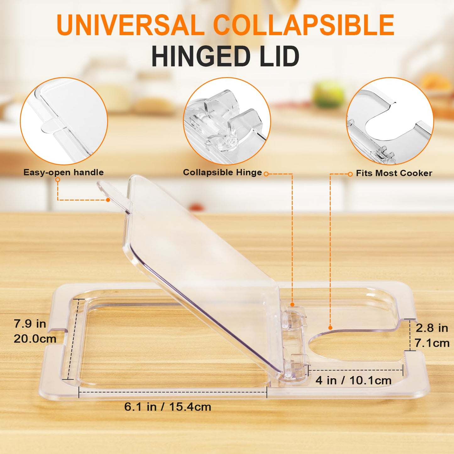 HOMENOTE Sous Vide Container 12 Quart with Universal Collapsible Hinged Lid,Sous Vide Accessories Kit BPA Free,Compatible with Anova and Most Sous Vide Cookers