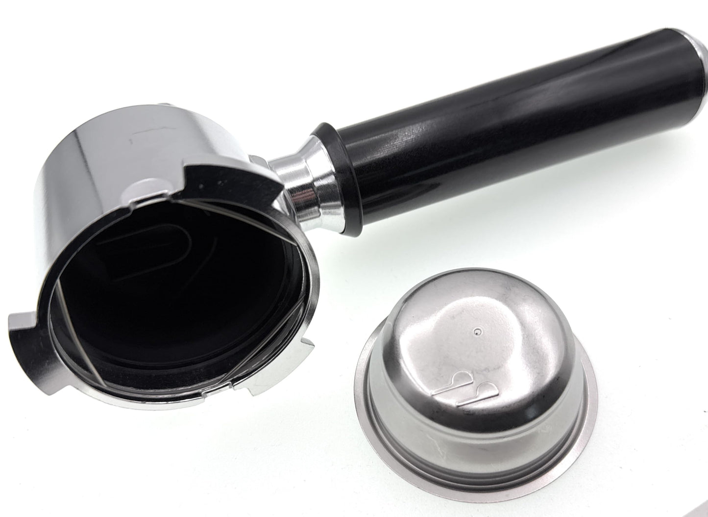 MacMaxe Sump Portafilter Filter Handle Assembly 5513200369 with 2 Cup Filter Basket For Delonghi Dedica Espresso EC680, EC685, EC695 & EC885 (3 Wings)