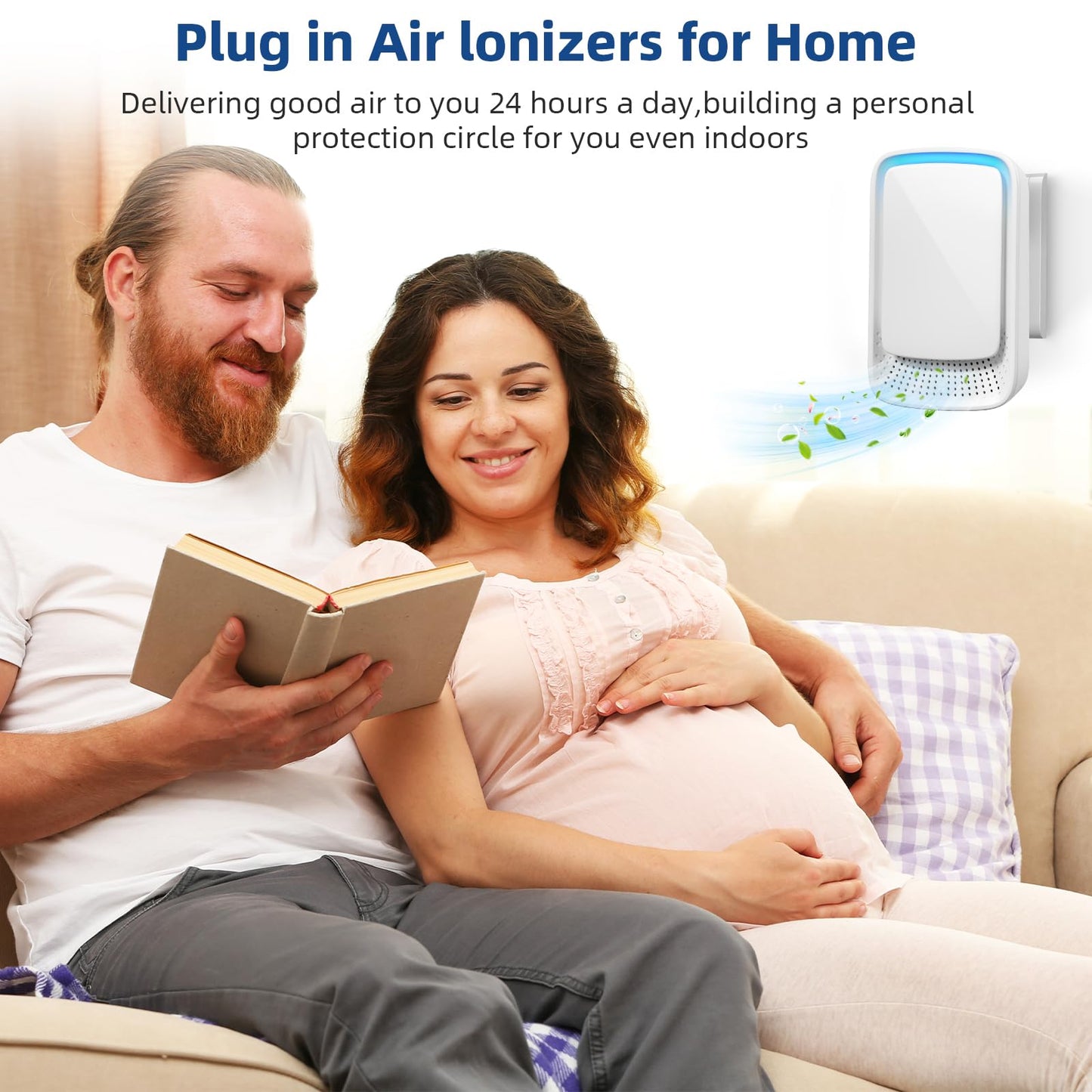 2026 Upgraded Air Ionizers for Home Plug in Air Purifier for Pet Odor,Smoke & Dust,Quiet Air Ionizer for Dust Mites Odor Eliminator & Room Deodorizer Plug in for Bedroom,Office,Kitchen-8Pack