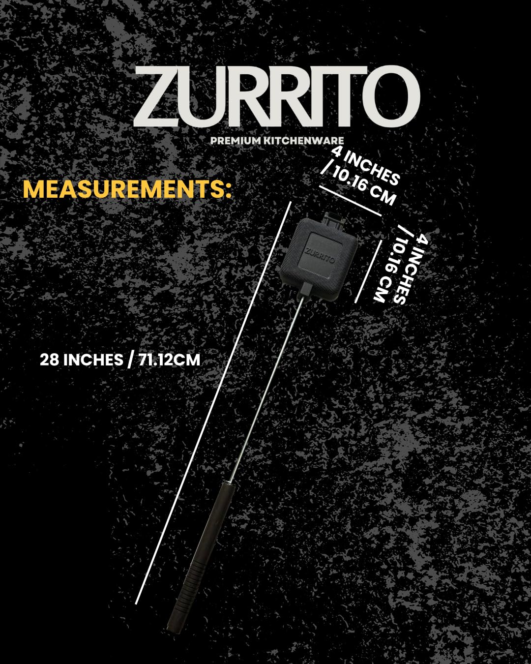 ZURRITO 2x Campfire Pie Iron (28inches Long) Bundle Set, Cast Iron Pie Pan, Mountain Pie Maker, Cast Iron Sandwich Maker, Pie Iron for Camping, Campfire Sandwich Maker