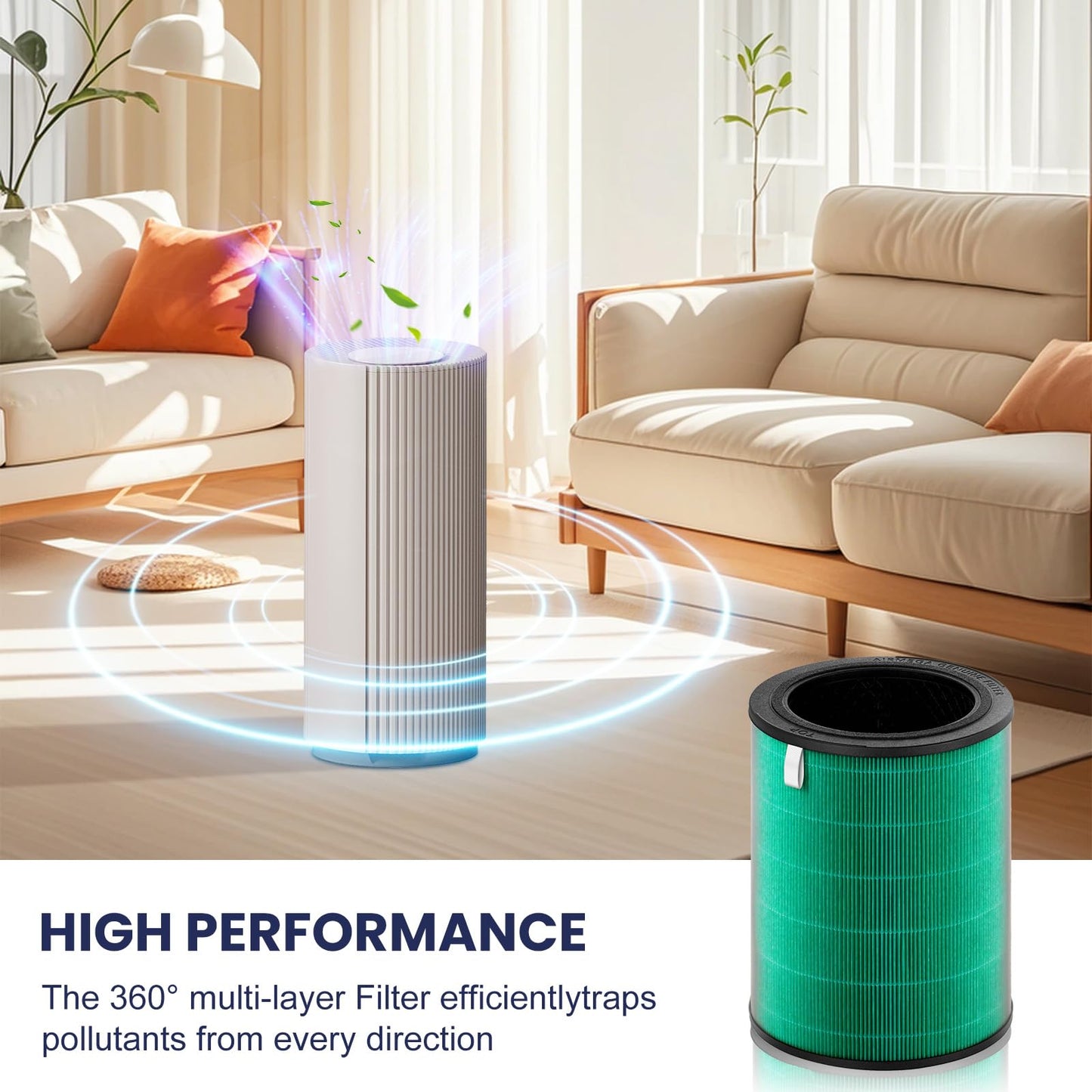 Airtiancai Replacement Filter for Coway Airmega 350 Air Purifier,High-Efficiency Activated Carbon Pet Filter for Home Large Room