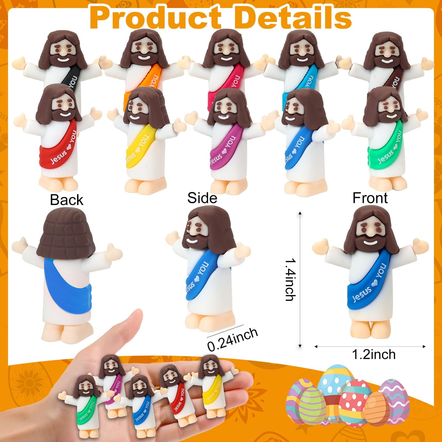 100 Pcs Little Jesus Figurines, Multi-Color Little Jesus Toys, Christ Savior, Religious Gift, Baptism Activity