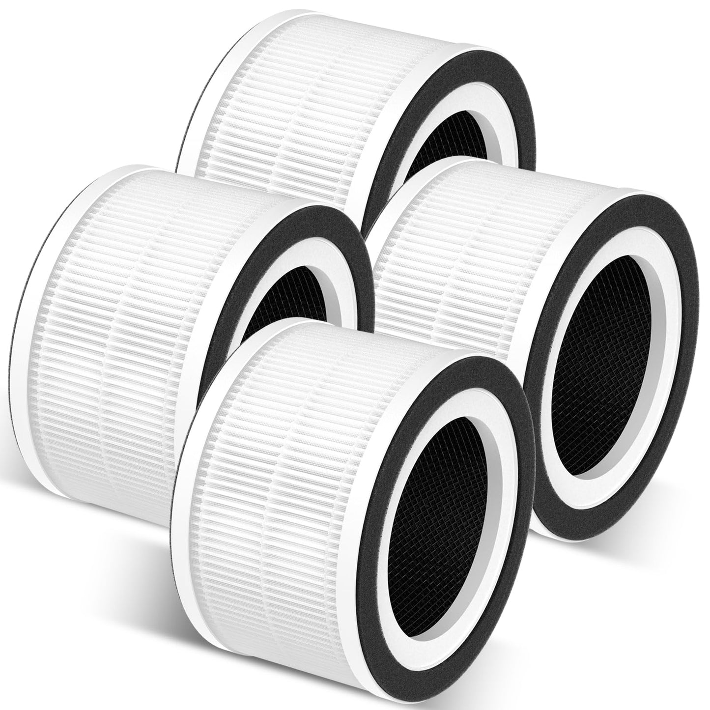 GoKBNY 4-Pack Fillo/Halo/Allo Replacement Filter Compatible with Afloia Fillo/Halo and Mooka Allo Air Purifiers, 3-in-1 Filtration Filters