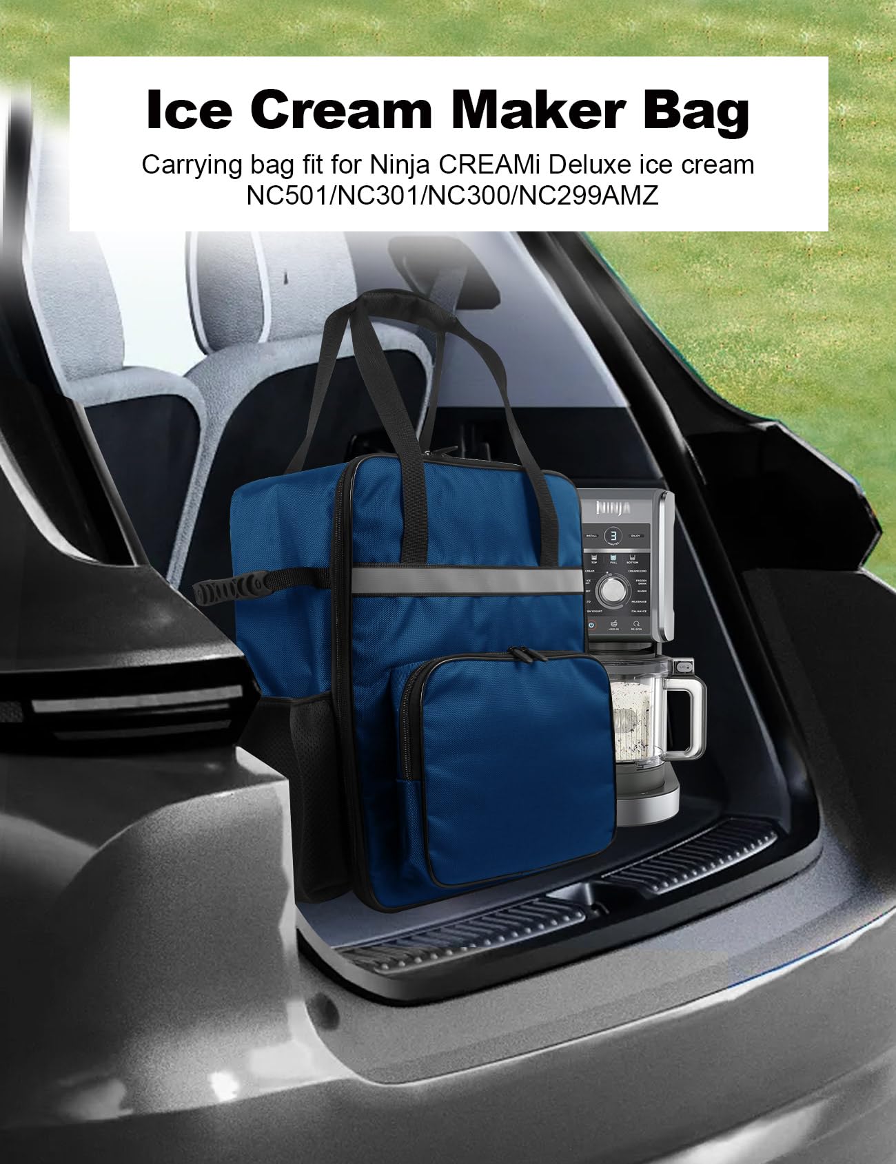 CREAMi Deluxe Maker Storage Bag Ice Cream Maker Travel Bag Heavy duty Waterproof Oxford Cloth Carrying Case for Ninja CREAMi Deluxe Ice Cream NC501/NC301/NC300/NC299AMZ
