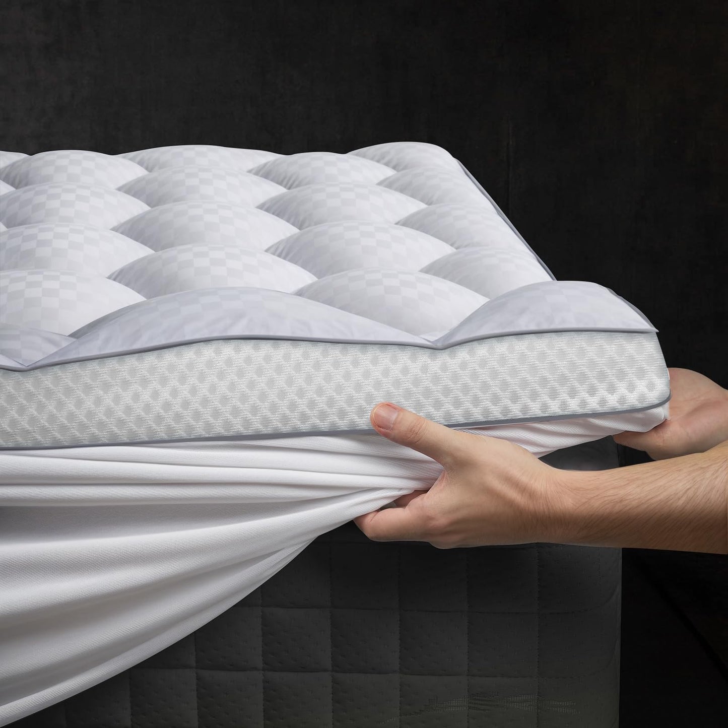3 Inch Ultra-Fluffy Memory Foam Mattress Topper Full, Extra Soft Pillow Top Full Mattress Topper with 4X Support, Mattress Pad with Breathable Air Mesh Sides, 6-21'' Deep Pocket