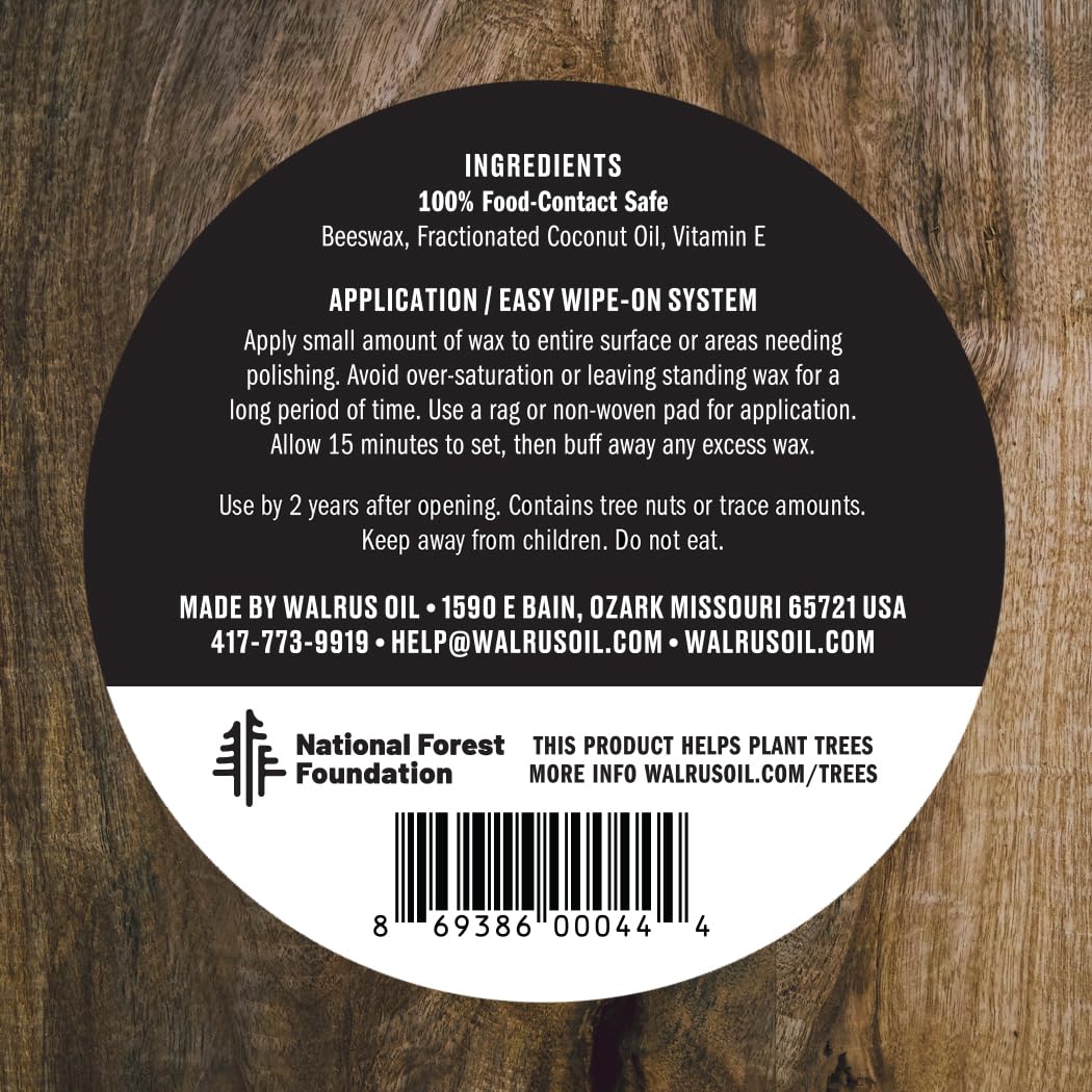 WALRUS OIL - Cutting Board Oil and Wood Wax Set. For Cutting Boards, Butcher Blocks, Wooden Spoons, and Bowls. 100% Food-Safe.