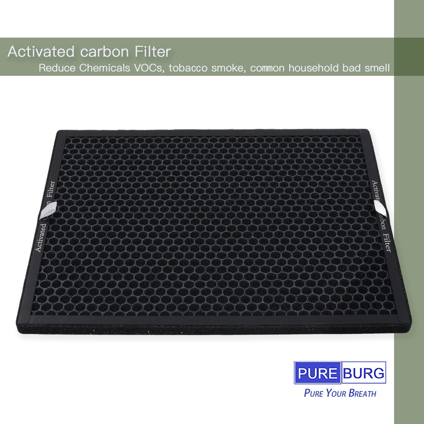PUREBURG Replacement Filter Compatible with BLACK and DECKER BAPUV150 Air Purifier Part AF3, H13 True HEPA an Activated Carbon Multi-Layer Filtration, Pack of 3