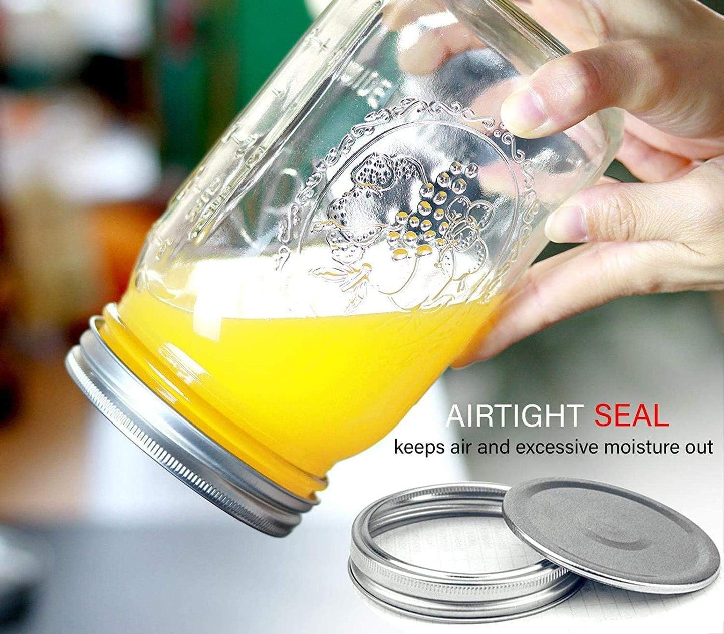 Esrentle Wide Mouth Mason Jars 32 oz - 12 Pack Large Glass Mason Jars with Airtight Lids and Bands, 1 Quart Glass Jars for Pickling, Canning, Fermenting and Food Storage, Microwave & Dishwasher Safe