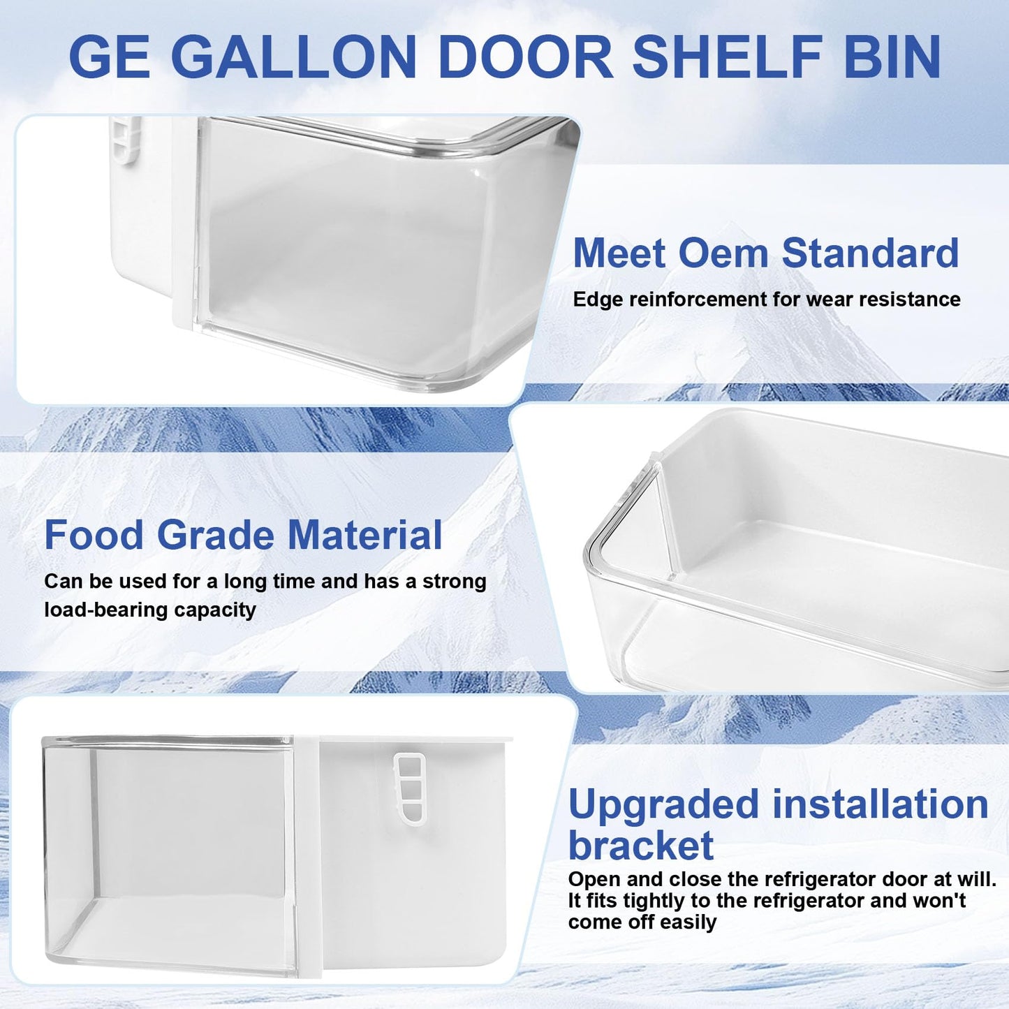 DA97-12650A Refrigerator Door Shelf Bin Basket Right Side Compatible with samsung RF260, RF261, RF263 Refrigerator Shelves Replaces DA63-07104A,2692337,AP5620330,PS4176653 (2Pack)