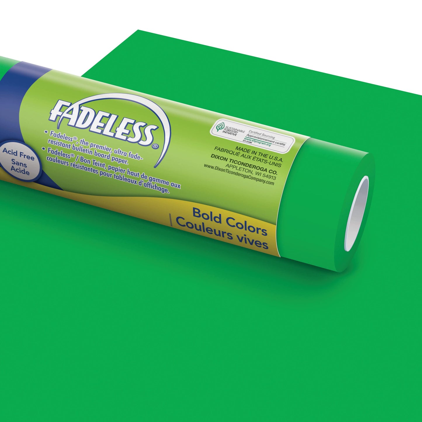 Fadeless Bulletin Board Paper, Fade-Resistant Paper for Classroom Decor, 48” x 50’, Apple Green, 1 Roll