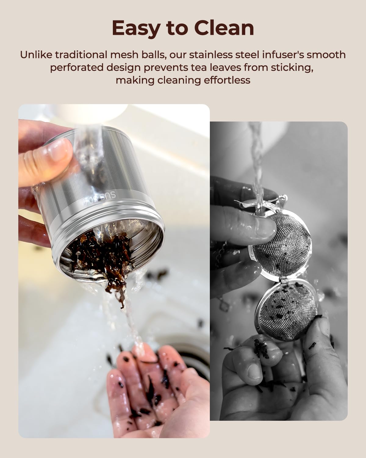 Reinmoson 2 Pack Large Tea Ball Infuser for Loose Leaf Tea & Spice Ball for Cooking Soup, 304 Stainless Steel, Threaded Lid, Chain Hook, Extra Fine Mesh Tea Strainer Ball for Herb, Iced Tea