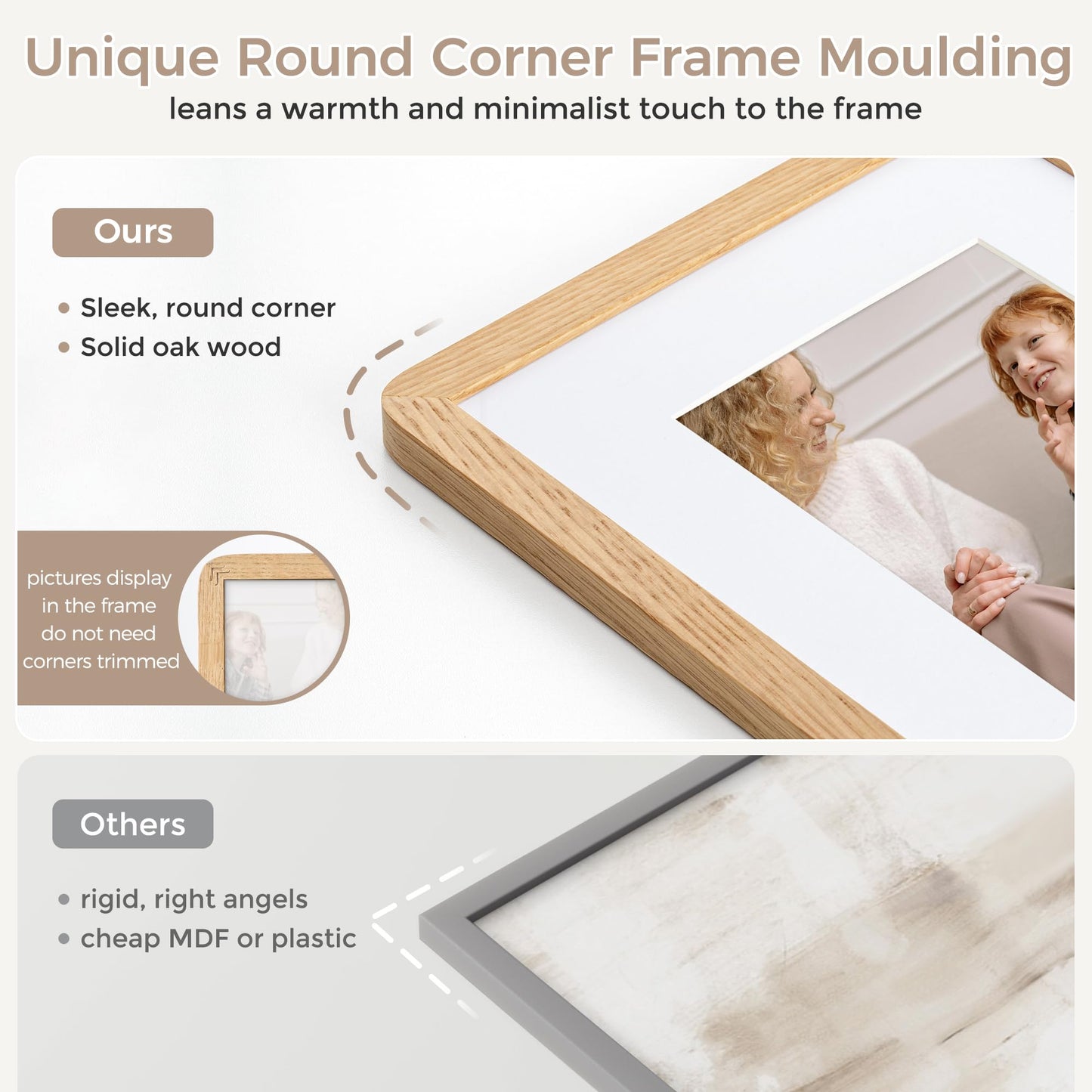FLYJOE 16x24 Poster Frame | Solid Oak Wood 16 x 24 Picture Frame | 24x16 Poster Frame With Mat For 12x18 | Tempered Glass And Hanging Hardware Included | 16 By 24 Frame Wood (Natural Oak, 1 Pack)