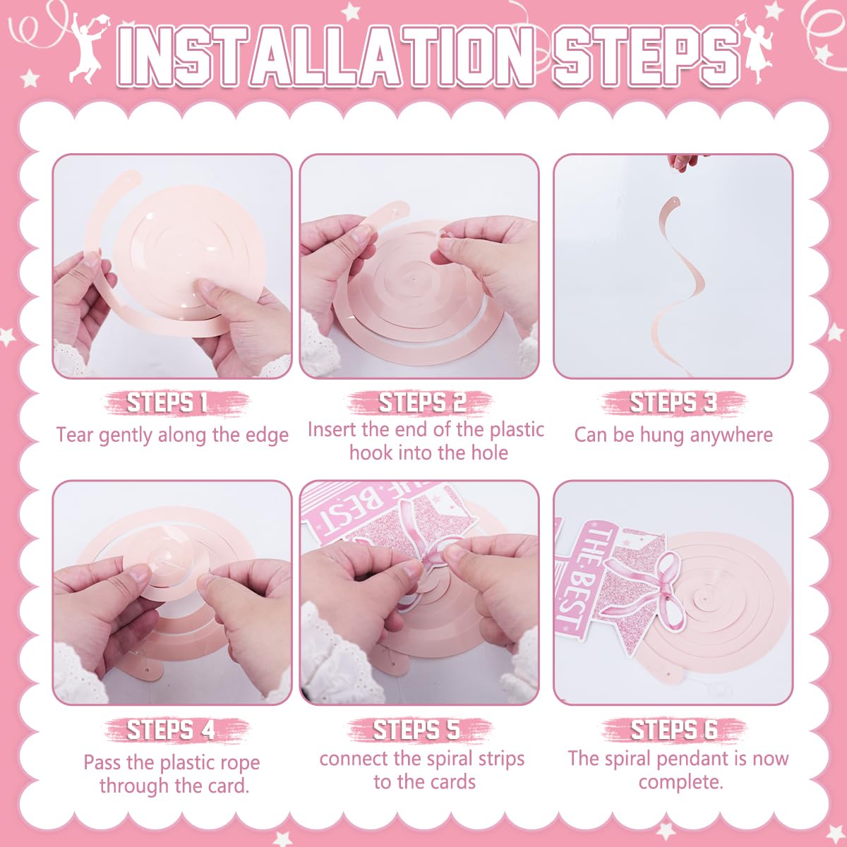 2026 Graduations Decorations Pink Bow Class of 2026 Plates and Napkins Banner Grad 2026 Tablecloth Congrats Grad Cake Topper Hanging Swirls Balloons Graduation Party Supplies