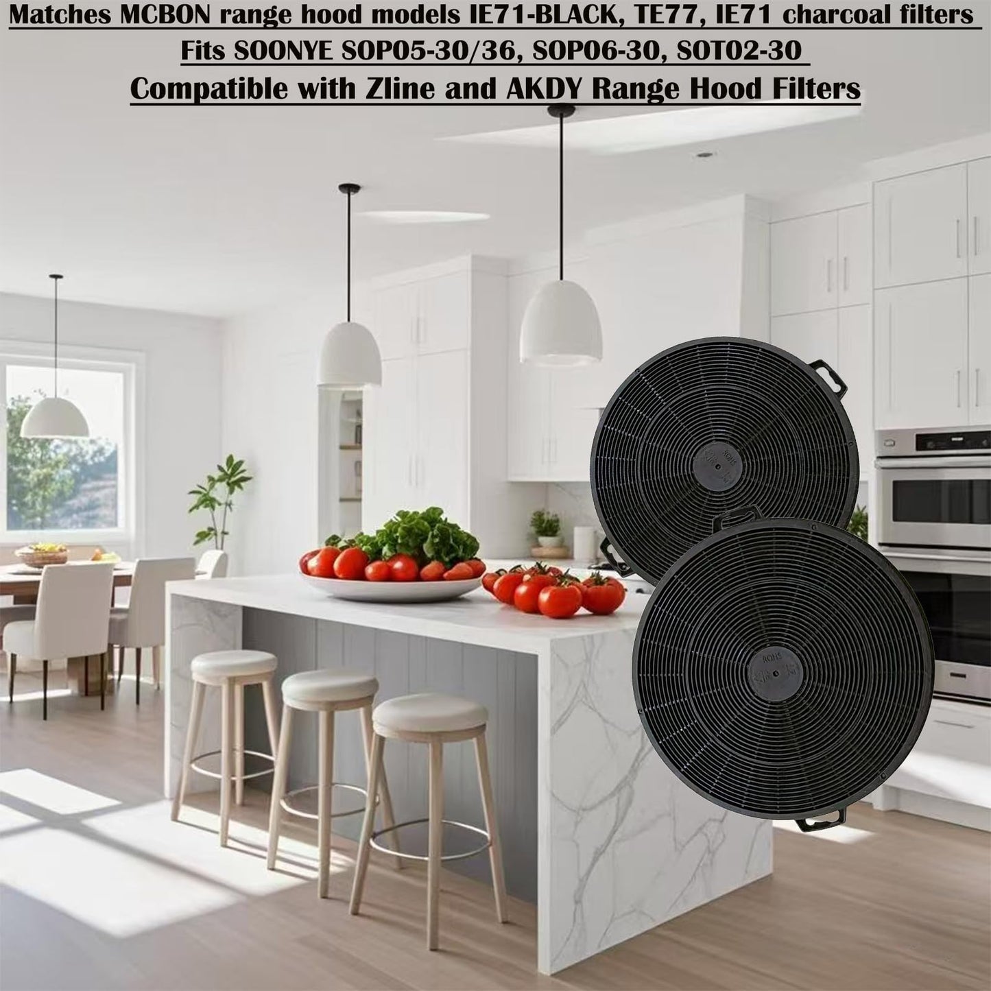 4 Pack CF1 Range Hood Carbon Filters Compatible for Zline KB-36 KB-30 KE-30 IE77 Models-Also Fits Other ZlineModels,Excludes 587 597 9597,See Description