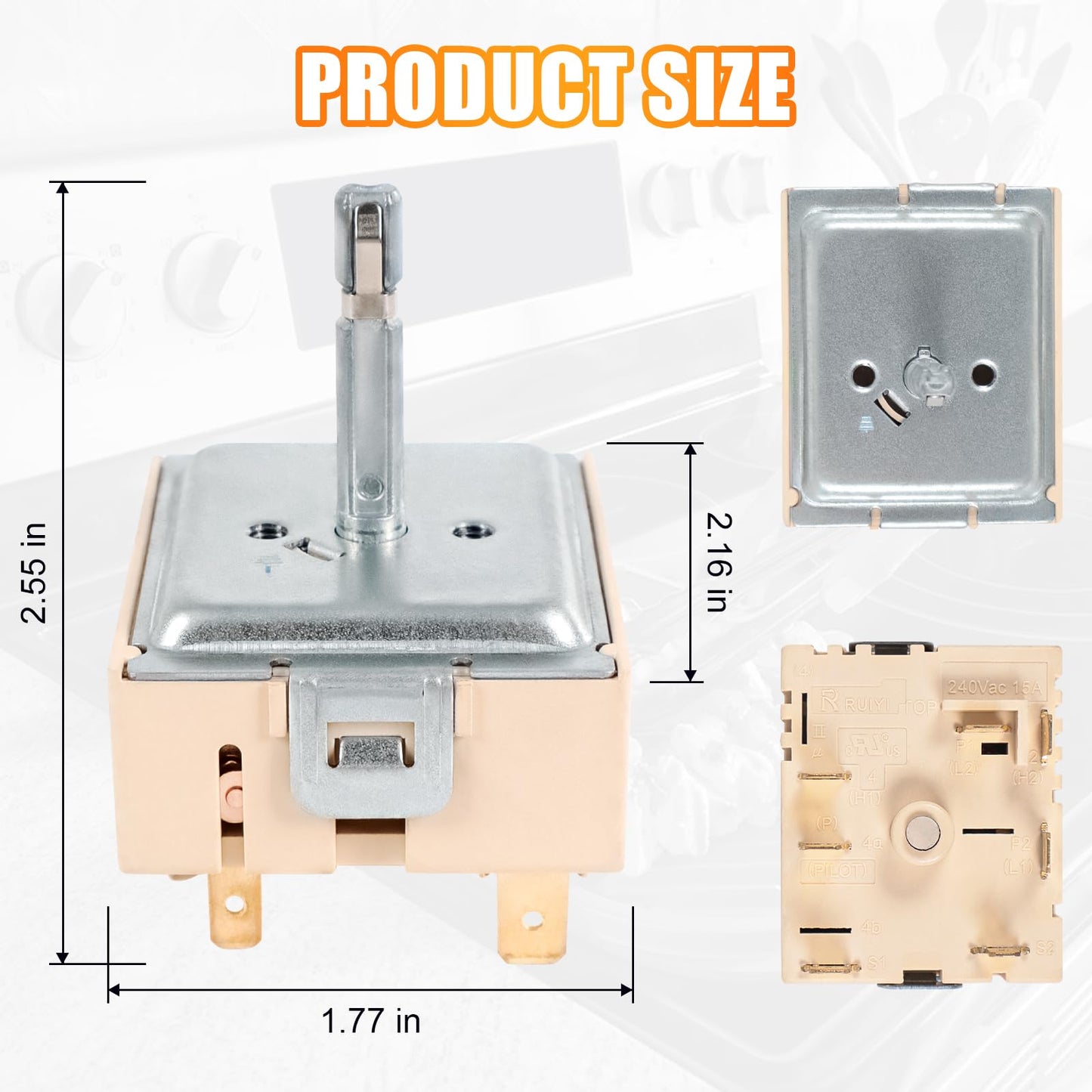 JDMSPEED DG44-01006B Range Dual Surface Element Control Switch Compatible with Samsung Electric Range - Oven/Stove Part Number #PER001-12 D