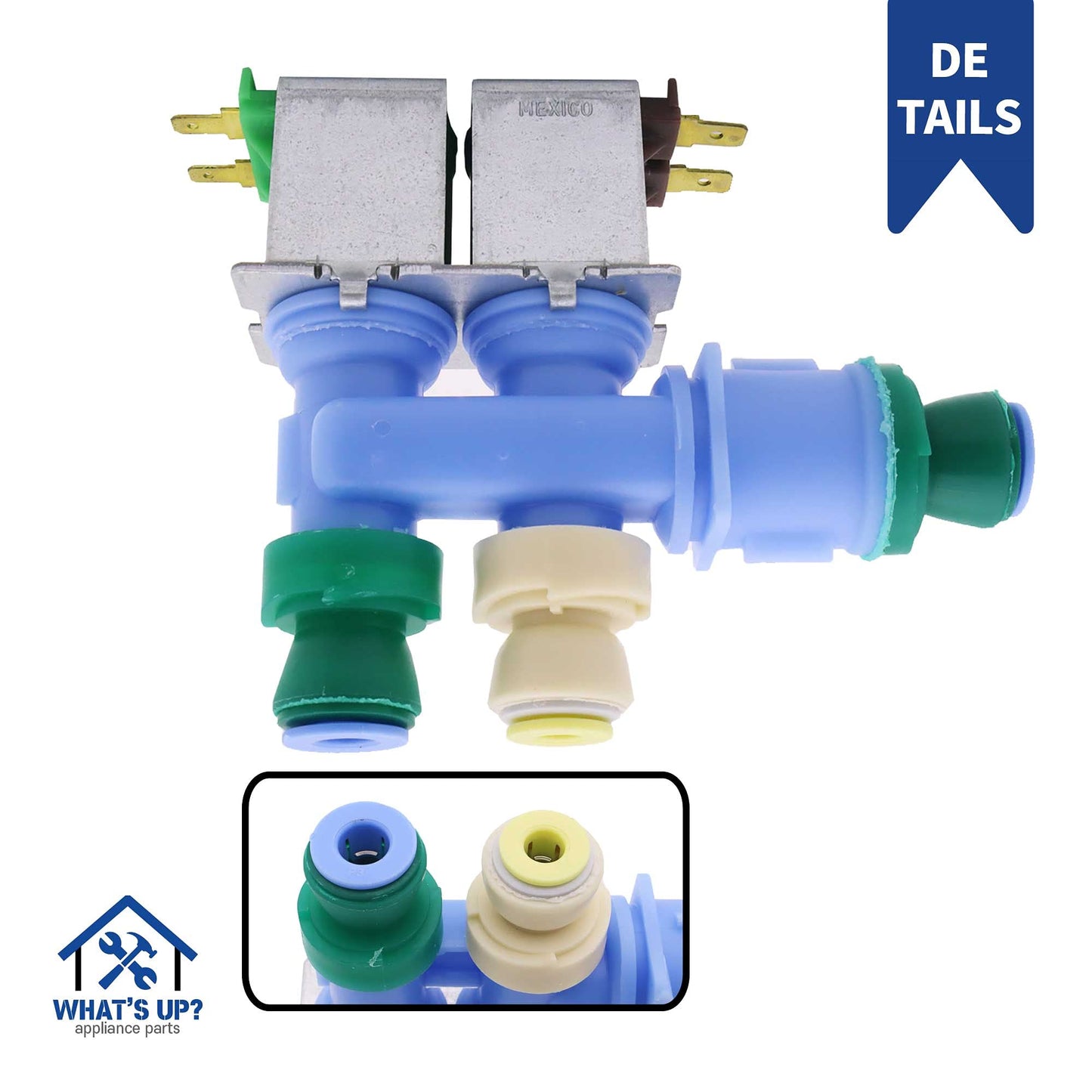 What's Up? W10312696 Washer Water Inlet Valve Replacement Part for Whirlpool Washers Replaces AP6019288 PS11752594
