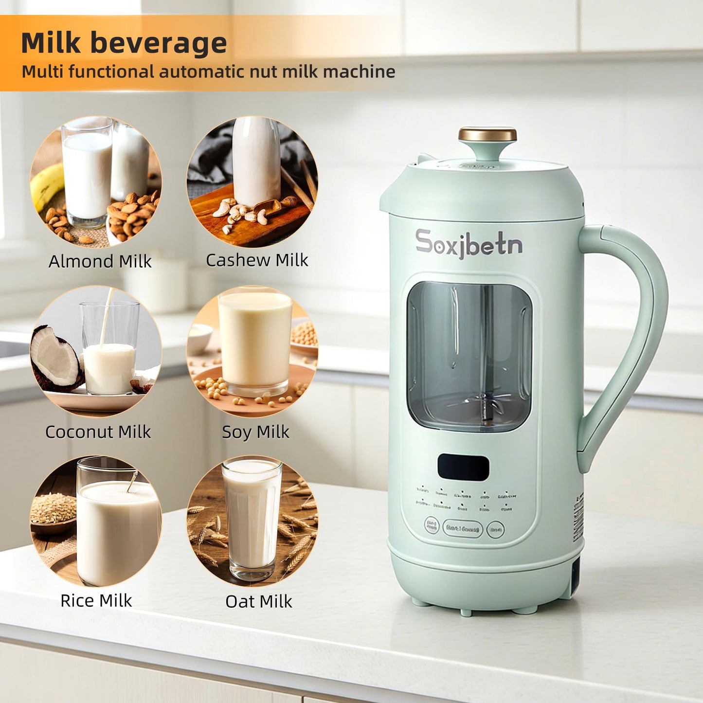Nut Milk Maker & Multi-Function Blender - 1L Large Capacity, Self-Cleaning, for Almond Milk, Soy Milk, Smoothie, Juice, Baby Food, Soup & More, Quiet Design with Visual Window