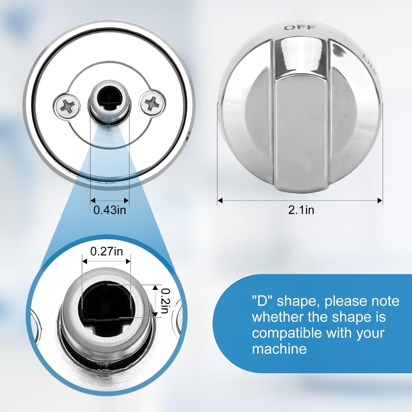 DG68-00377A Stove Knob Replacement for Samsung Oven Knobs Replacements for Samsung Compatible with NX58F5500SS FX710BGS NX58H9500WS NY58J9850WS NX58H9500WS, Stainless Steel Reinforcement, Durable