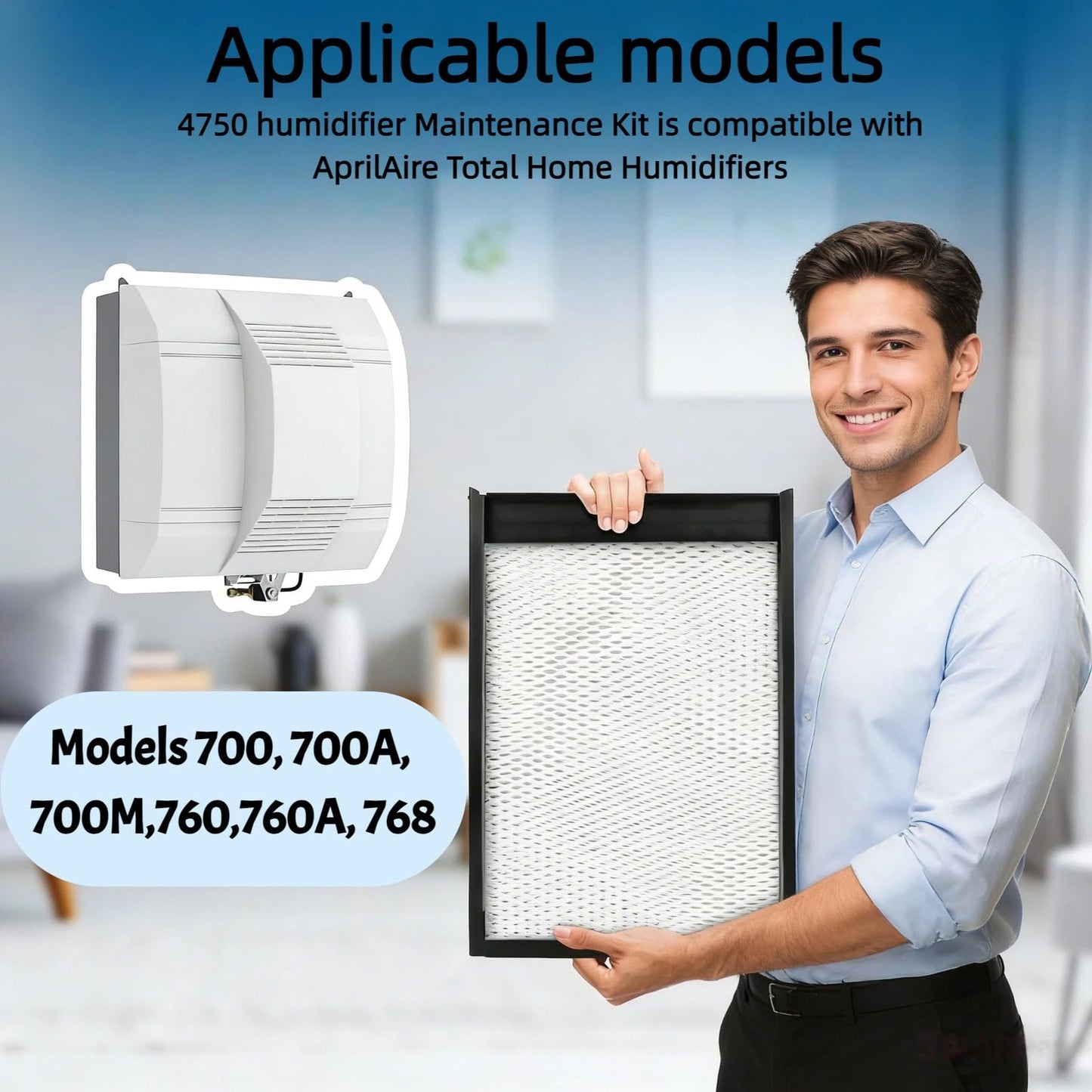 GeegAcc 4750 Humidifier Maintenance Kit with Model 35 Water Panel Replacement Filter, Compatible with Aprilaire Whole-House Humidifier Models 700,700A,700M,760,760A,768