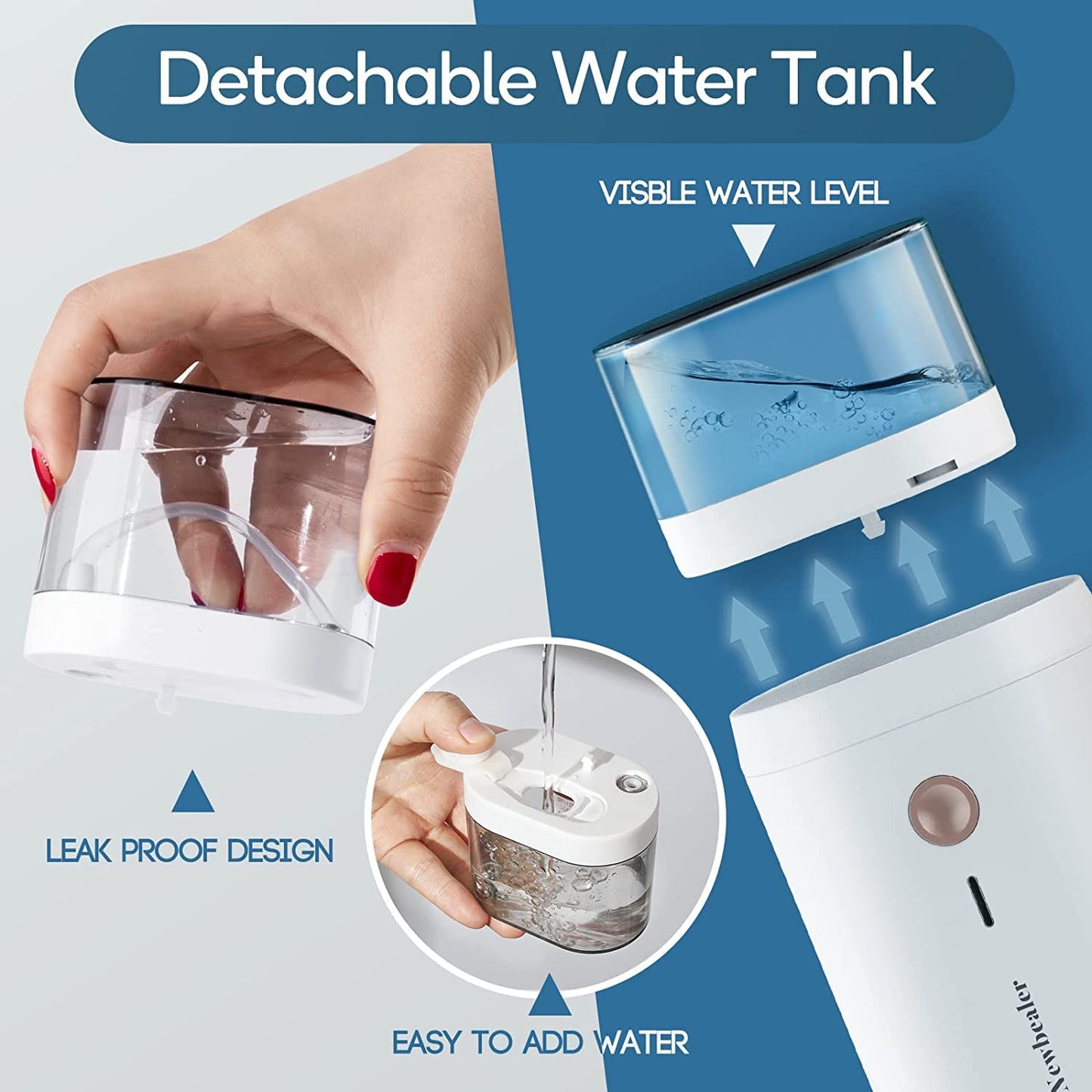 Newbealer Steamer for Clothes, 1200W Travel Steamer with Horizontal & Vertical Steaming, 2 Steam Levels, Dry Ironing, Foldable, 1.5lbs Lightly, 180ml Handheld Fabric Wrinkle Remover (120V Only)