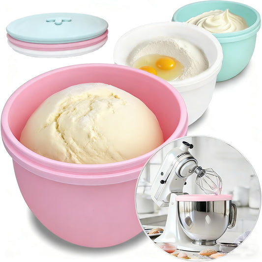5 Qt silicone liners for kitchenaid stand mixer, Silicone Bowl Liners with Lids, Kitchen Aid Accessories and Attachments for Baking and Cooking (3pcs) thicken
