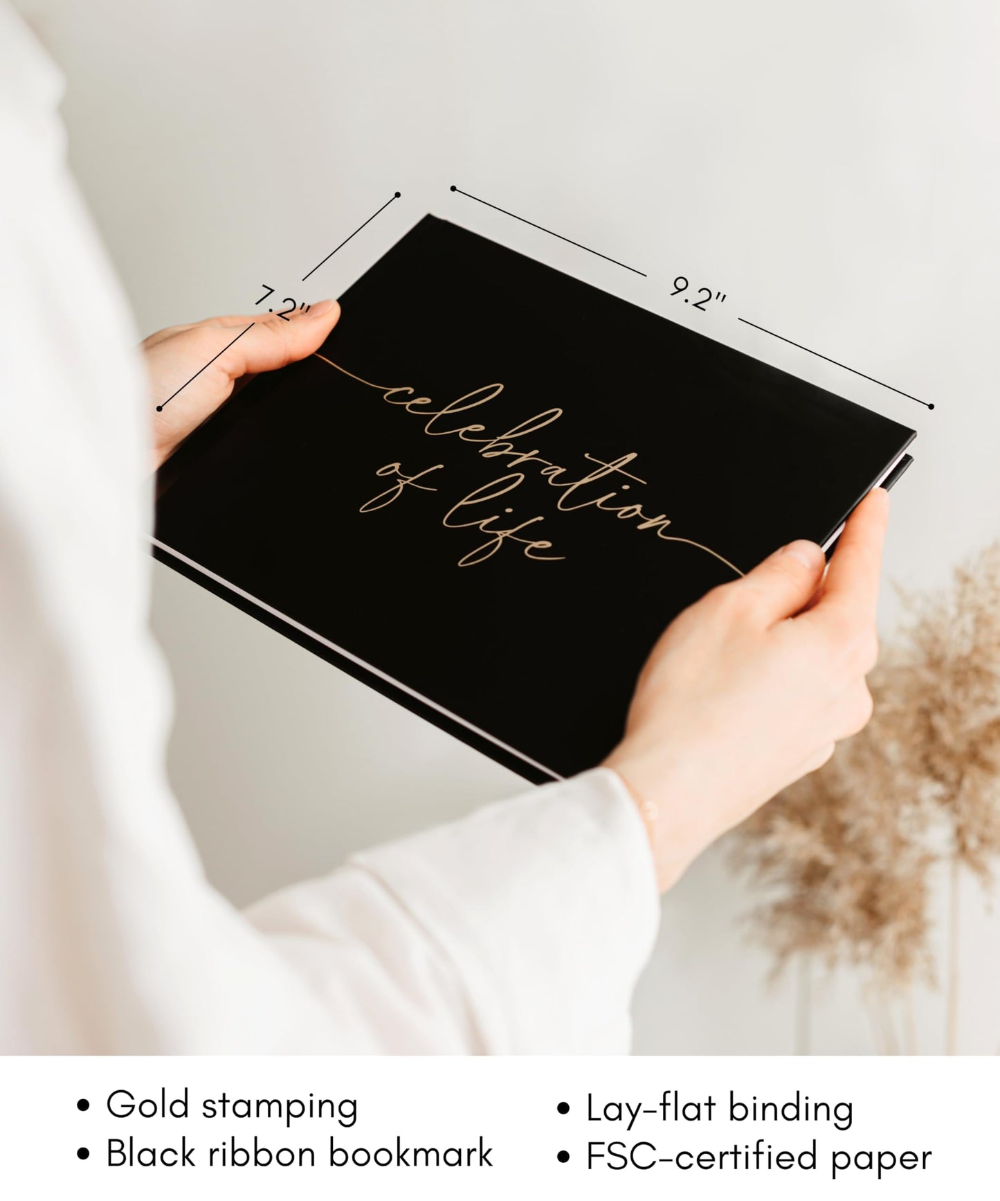 Lamare Funeral Guest Book for Memorial Service – Elegant Celebration of Life Guest Book and in Loving Memory Guest Book - Condolences Book for Funeral