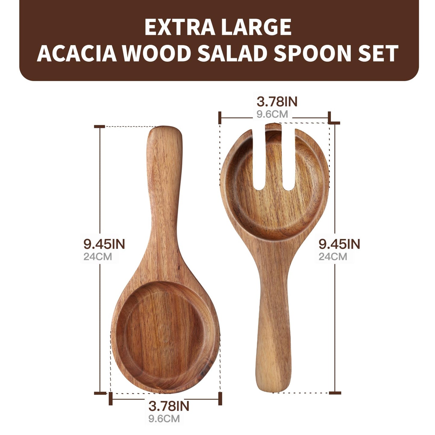 Large Glass Salad Bowls Set with Acacia Wood Base and Lid and Salad Serving Utensils, Elegant and Practical Salad Bowls for Kitchen Essentials Party