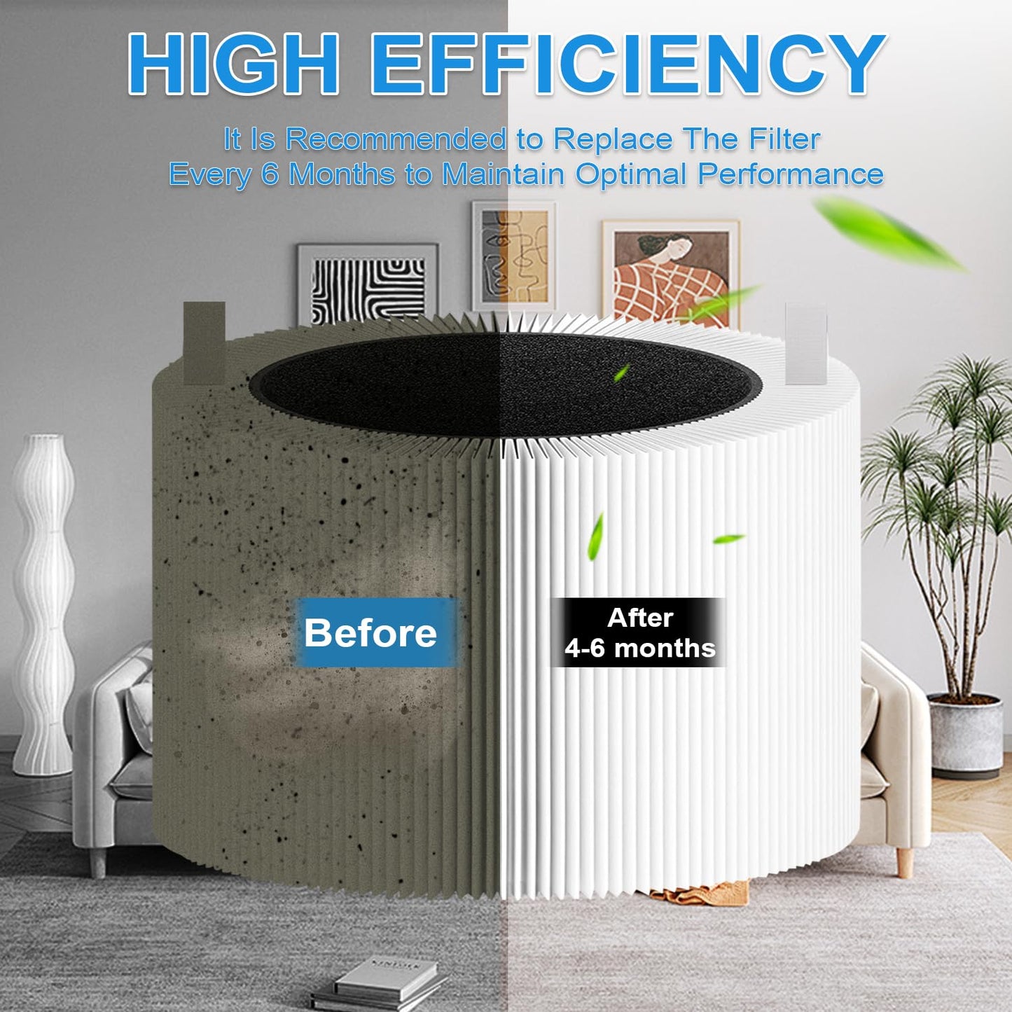 211i MAX Replacement Filter Compatible with Blue Pure 211i Max Air Purifier, HEPA and Activated Carbon Filters, White Replacement Part #F2MAX (2 Packs)