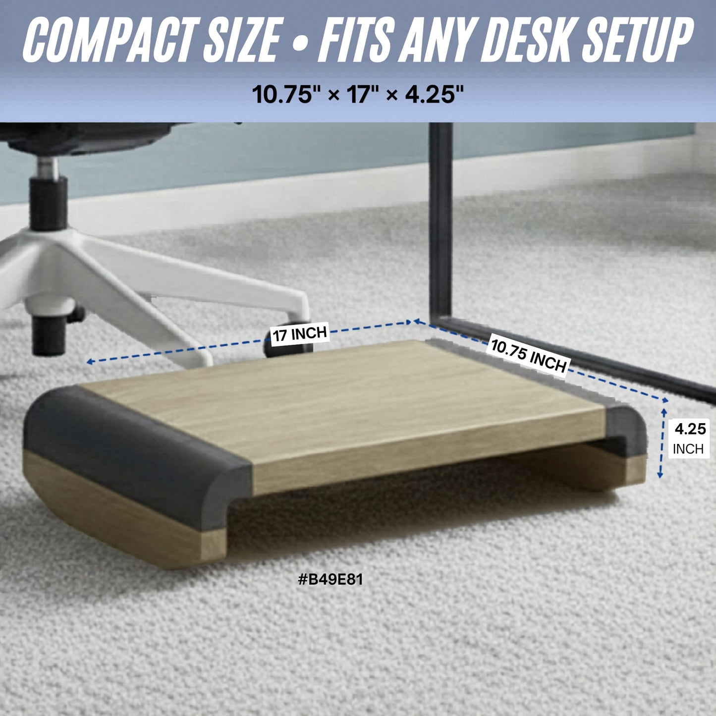 Tiel Ergonomic Foot Rest for Under Desk at Work, Rocking Footrest with Comfort Support, Office Foot Stool for Desk Chair, Leg Rest Stand for Home and Remote Office