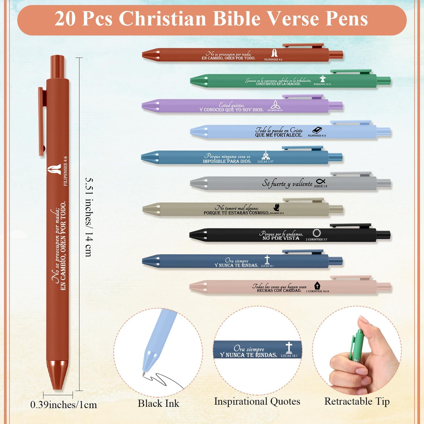 Kosiz 40 Pcs/20 Set Christian Women Gifts Prayer Journal for Woman Christian Notebook with Bible Ballpoint Pen Religious Gifts for Church Members Pastor Bible Study(Watercolor,Neutral)