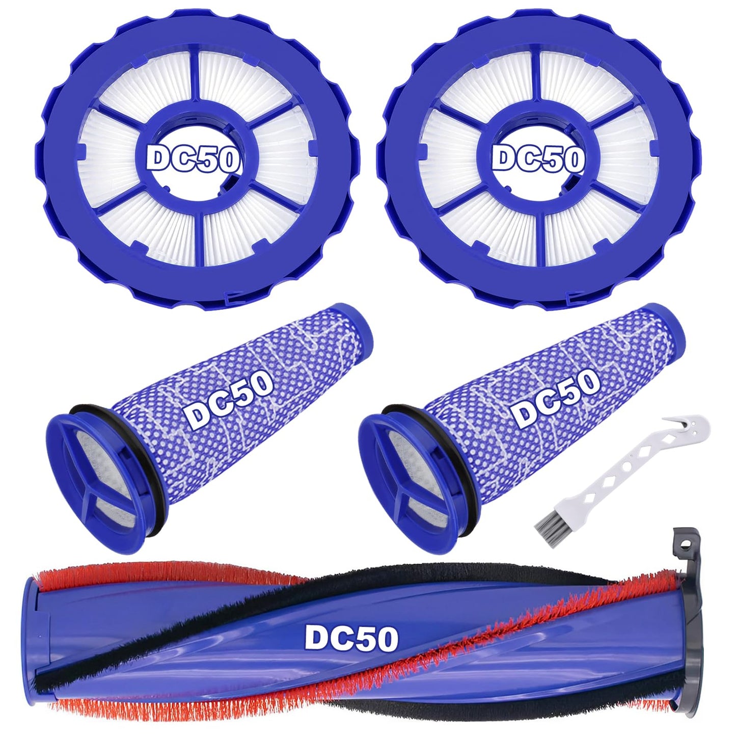 DC50 Brush Roller and Fiter Replacement Compatible With Dyson DC50 Animal Multi Floor Complete Vacuum, Filters Brush Kit, Compare to Part 965081-01 965080-01 964705-01
